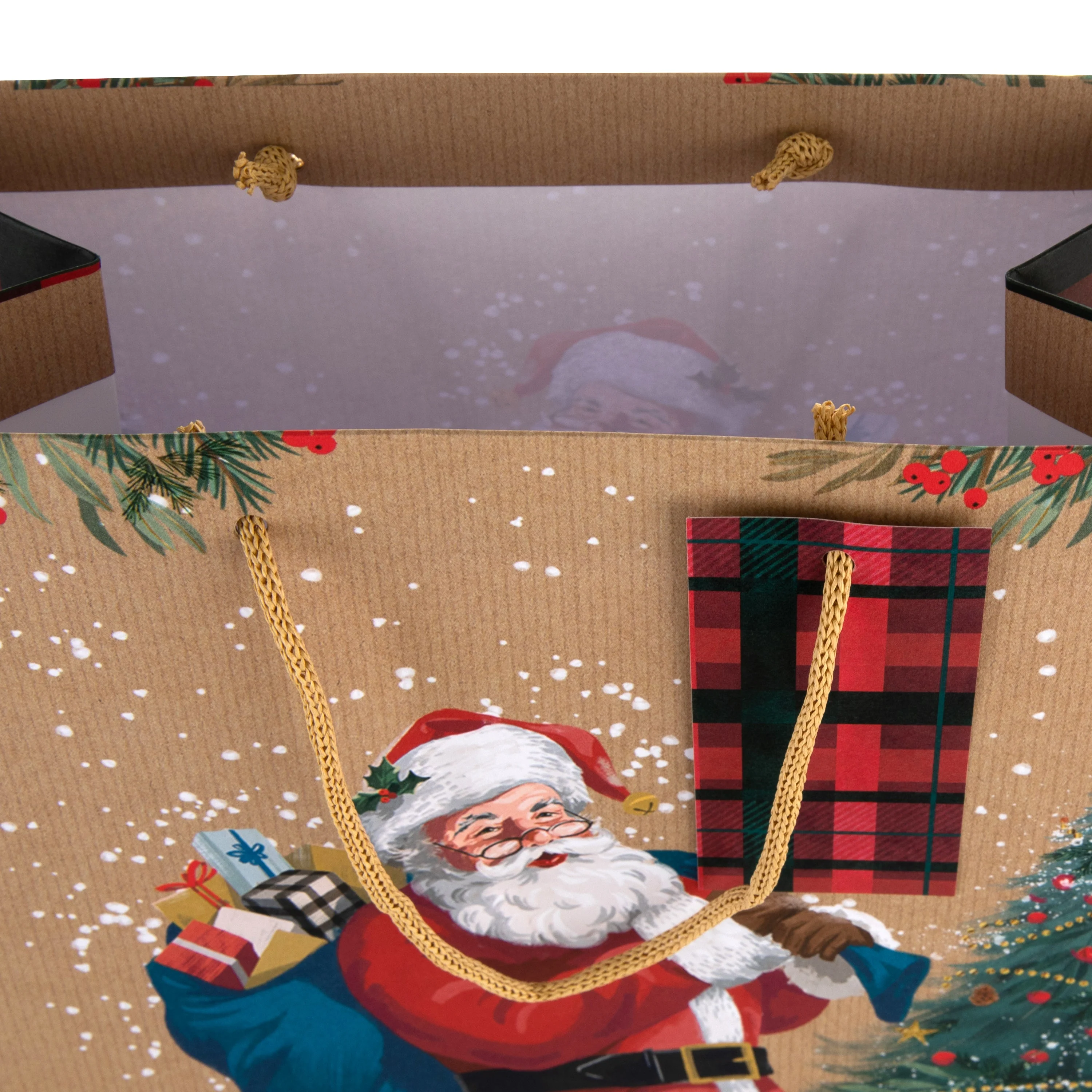 Large Christmas Gift Bags - Pack of 3 Traditional Santa Design - Image 6