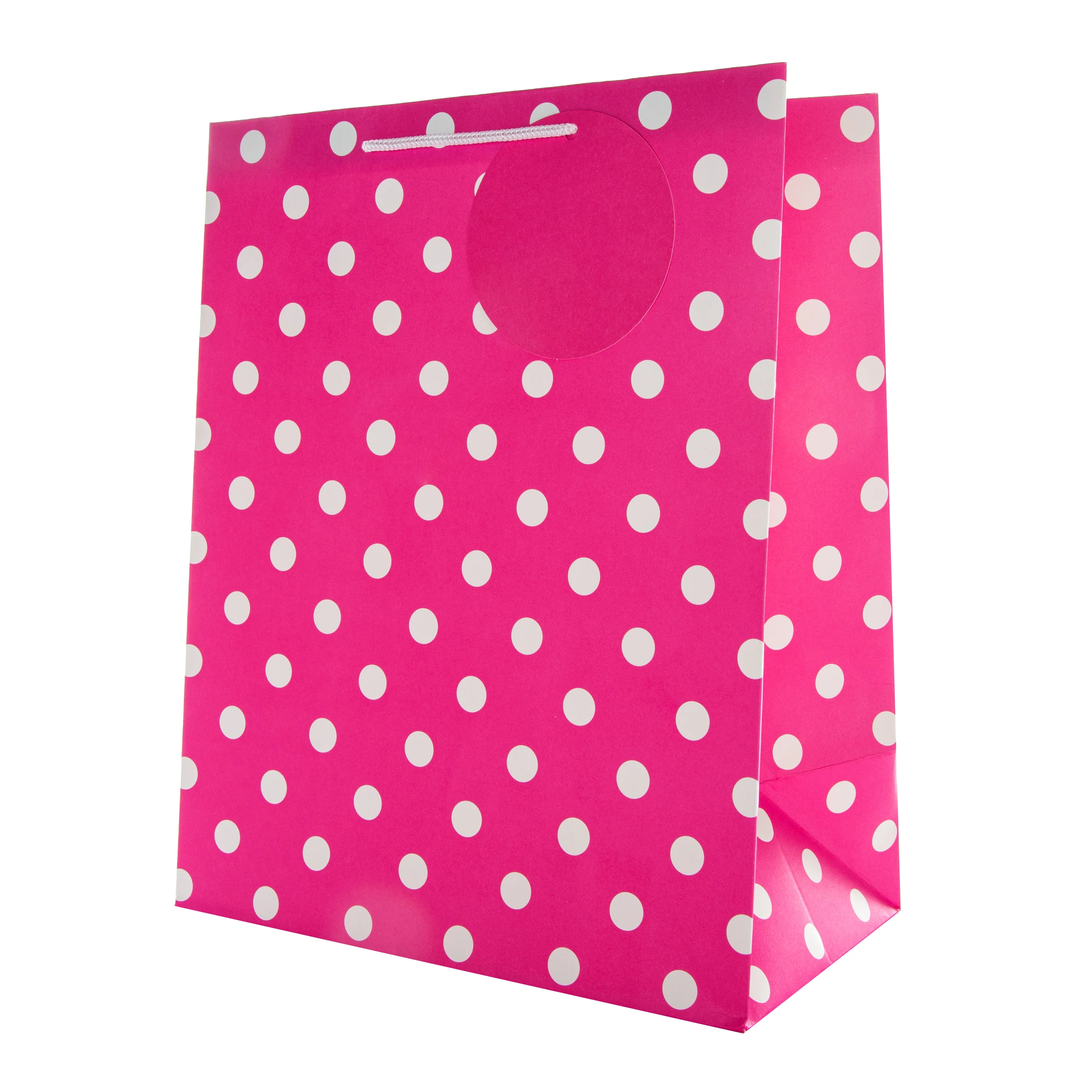Large Gift Bag - Pink Polka-Dot Design