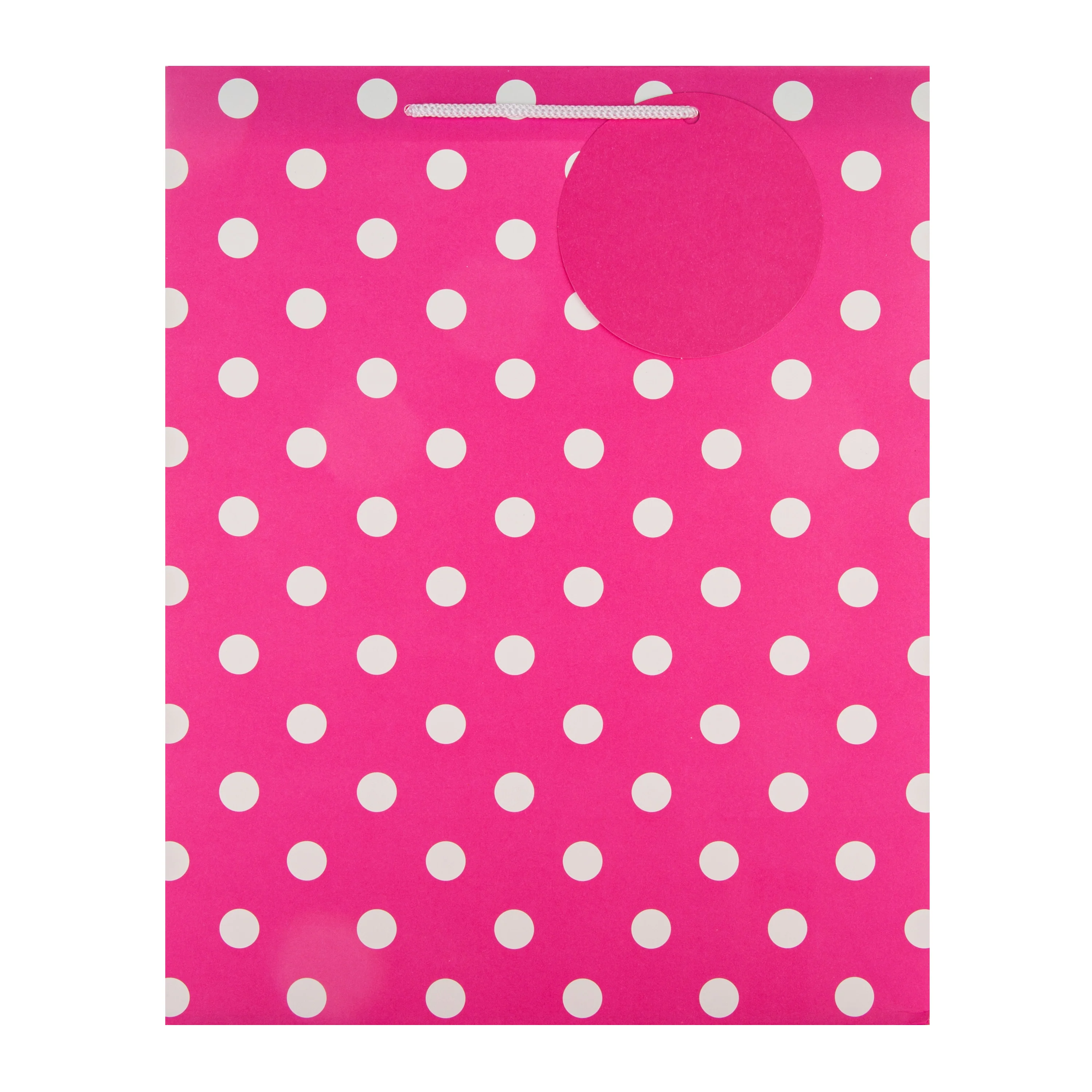 Large Gift Bag - Pink Polka-Dot Design - Image 3