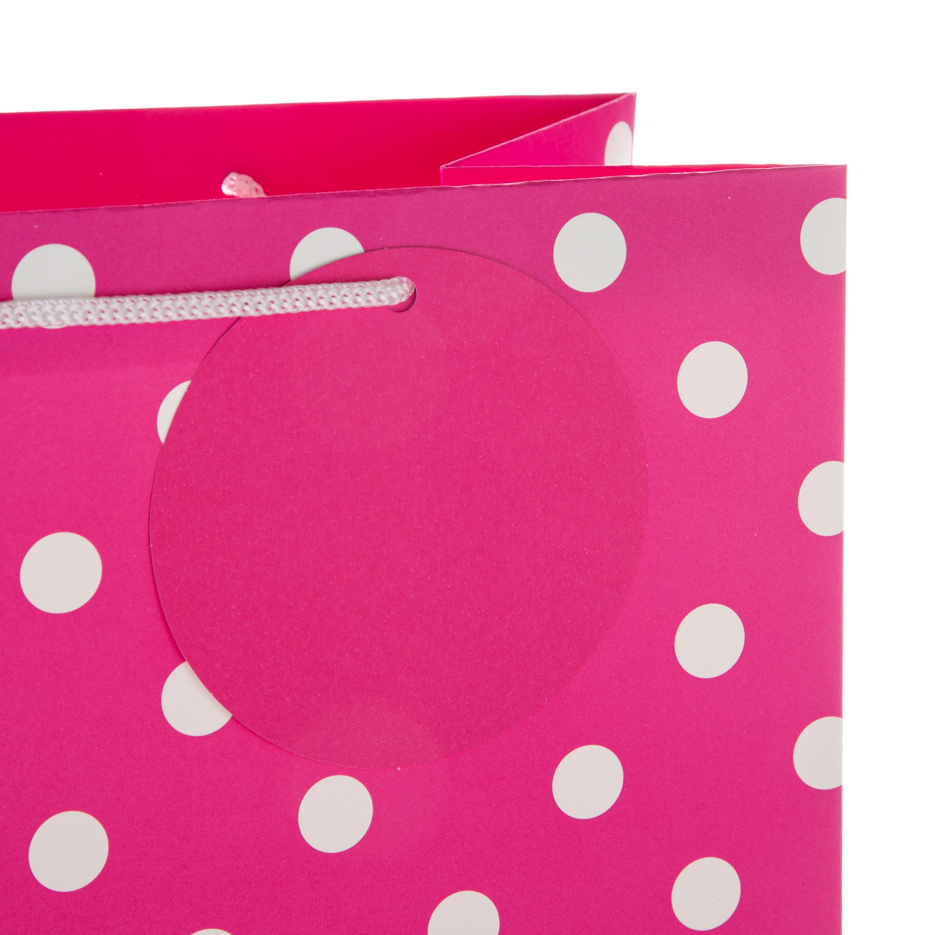 Large Gift Bag - Pink Polka-Dot Design - Image 4