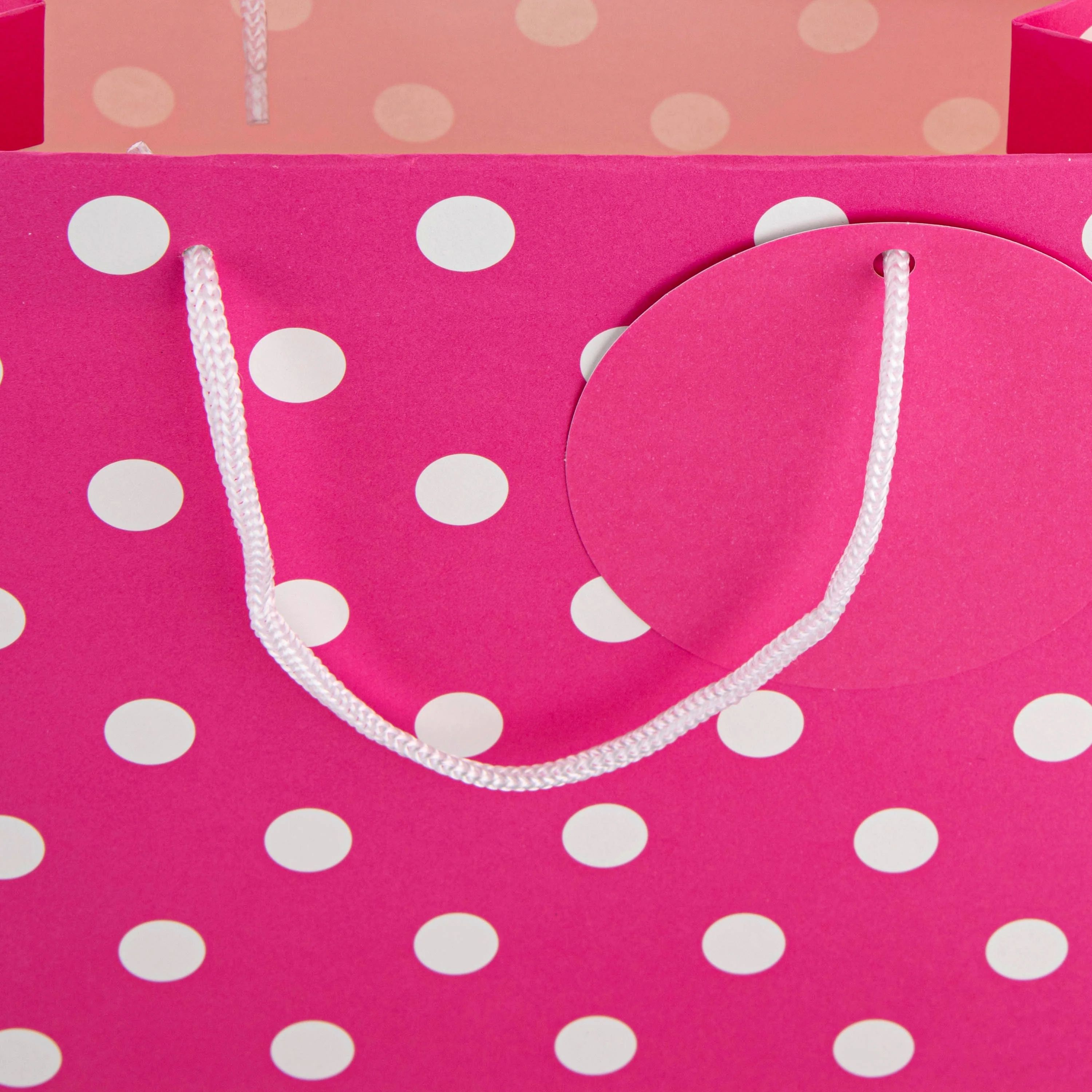 Large Gift Bag - Pink Polka-Dot Design - Image 5