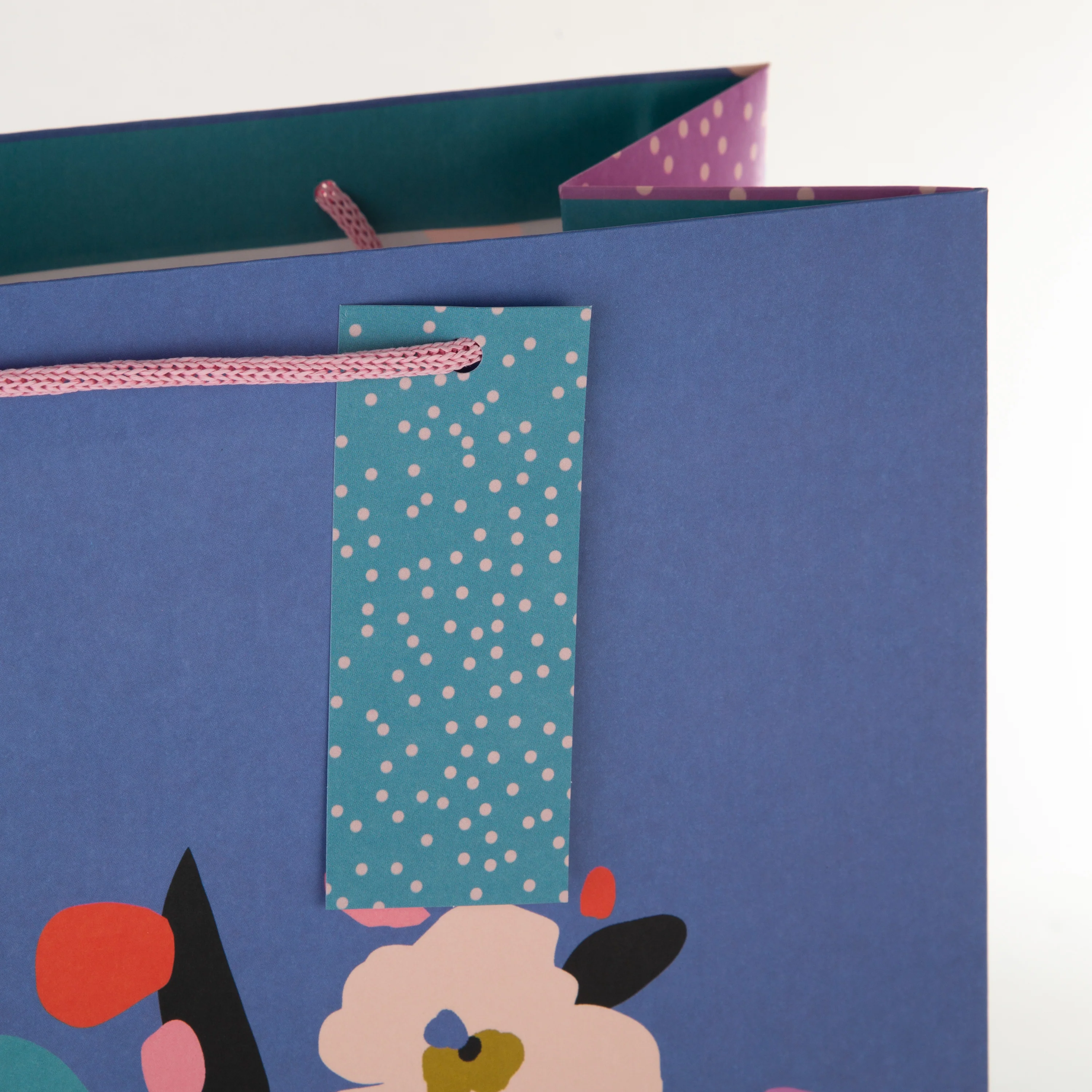 Large Gift Bag - Purple Floral Design - Image 4
