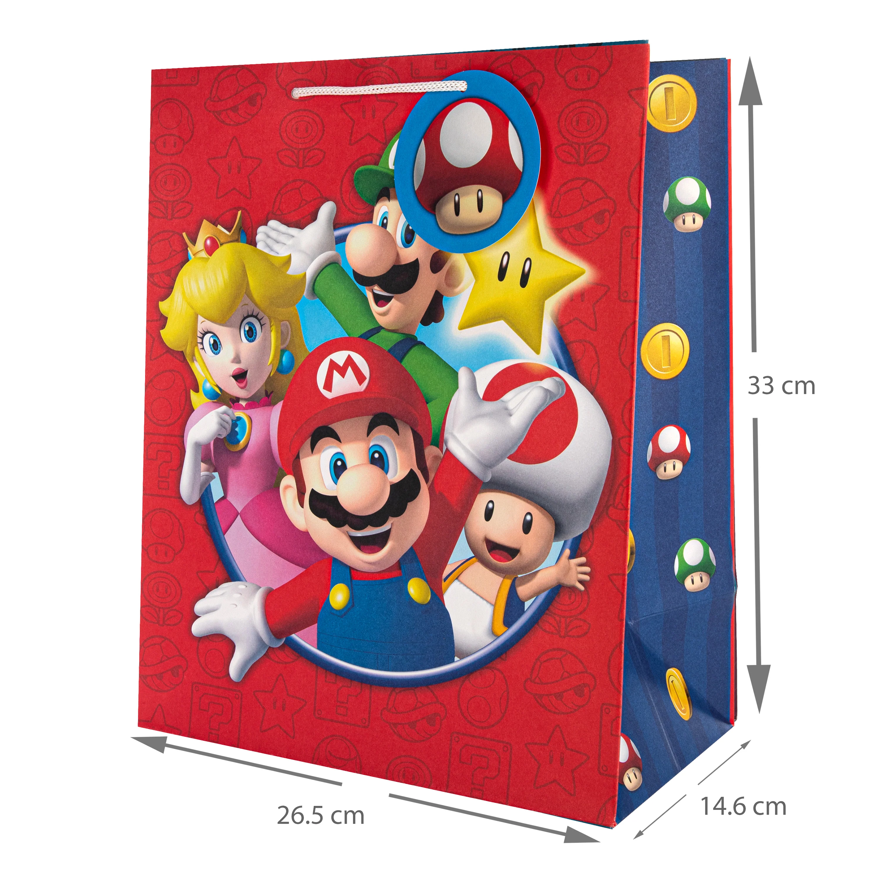 Large Gift Bags - Pack of 3 Super Mario Bros Design - Image 3