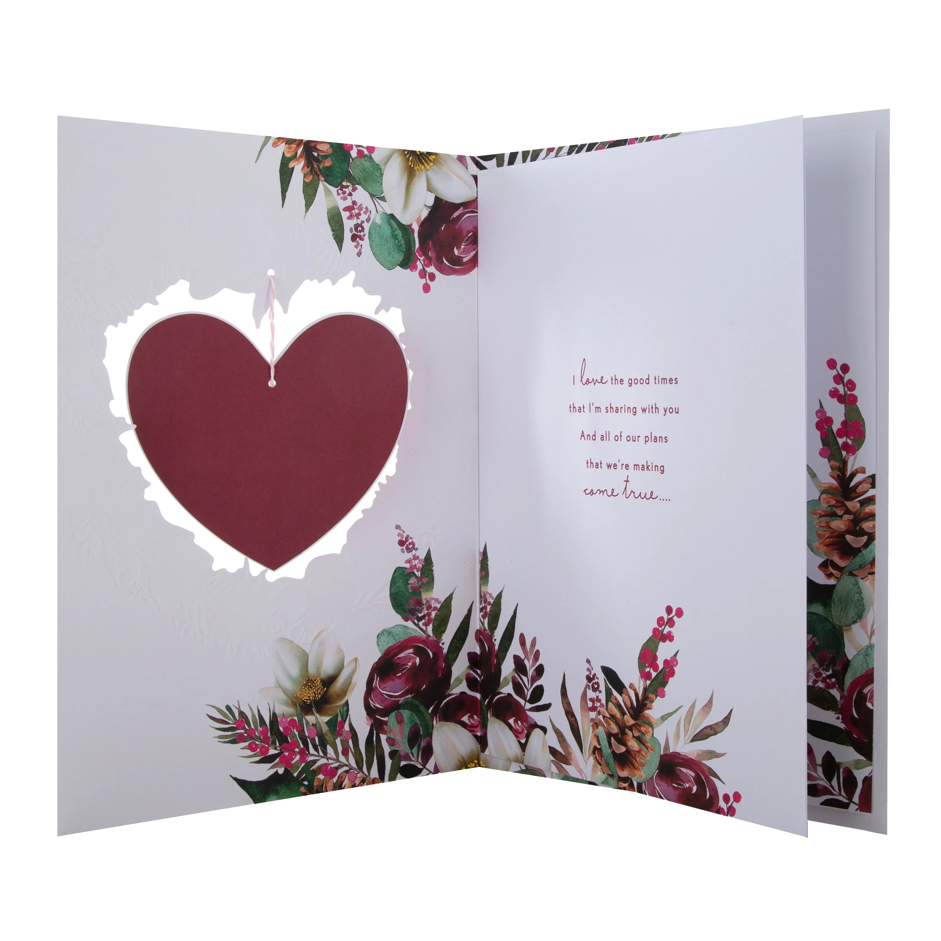 Large Luxury Boxed Christmas Card for Girlfriend - Traditional Heart and Verse Design - Image 3