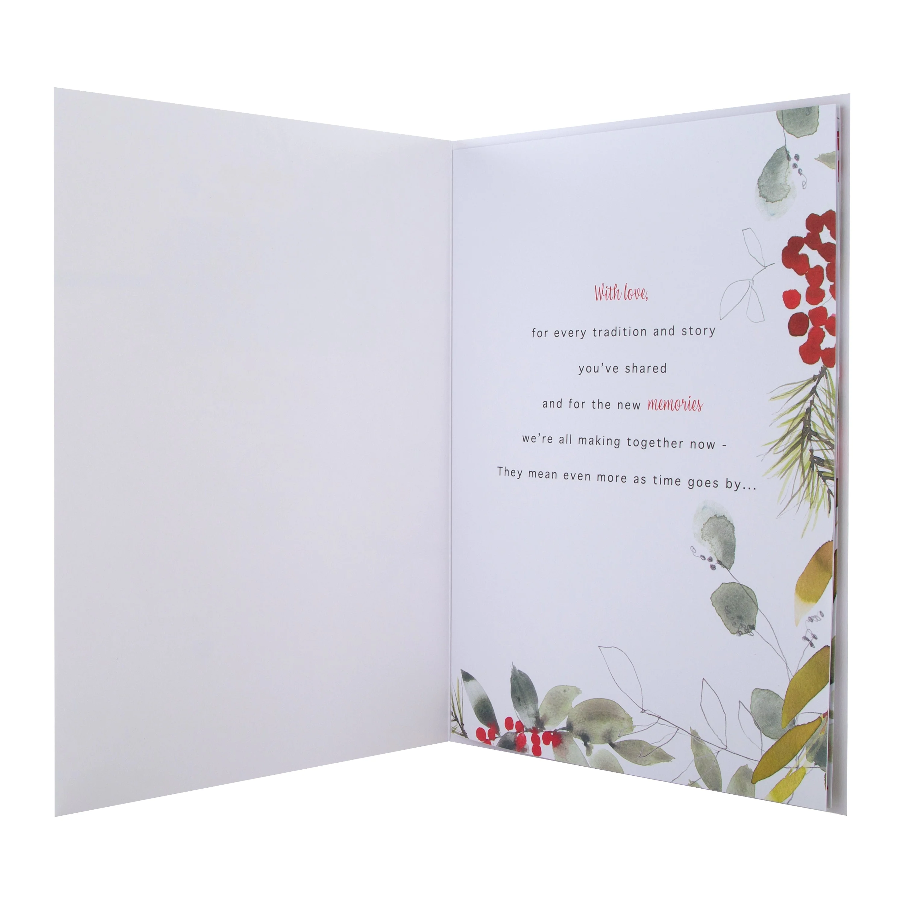 Large Luxury Boxed Christmas Card for Mum - Classic Seasonal Foliage Design - Image 3