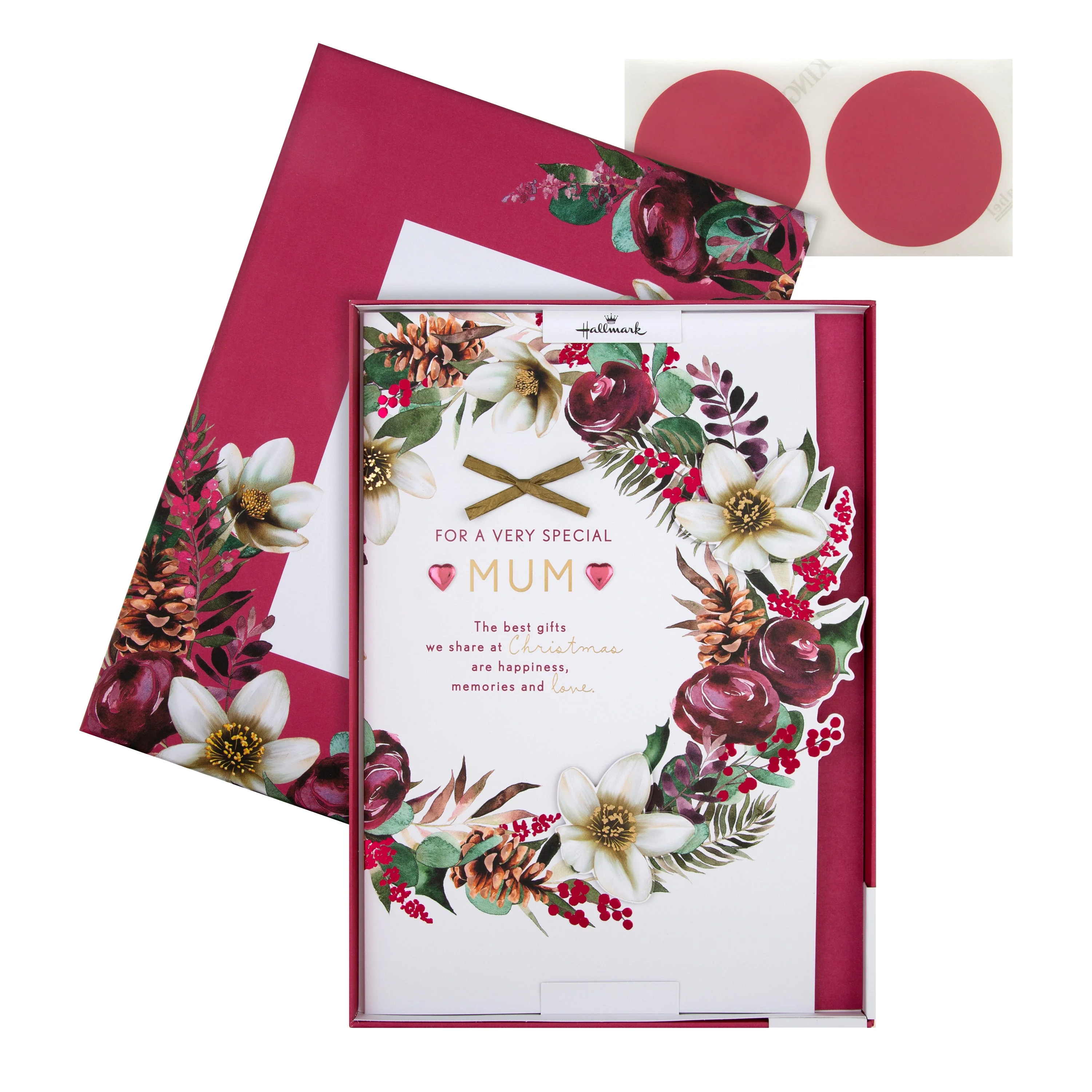 Large Luxury Boxed Christmas Card for Mum - Traditional Wreath and Verse Design - Image 2