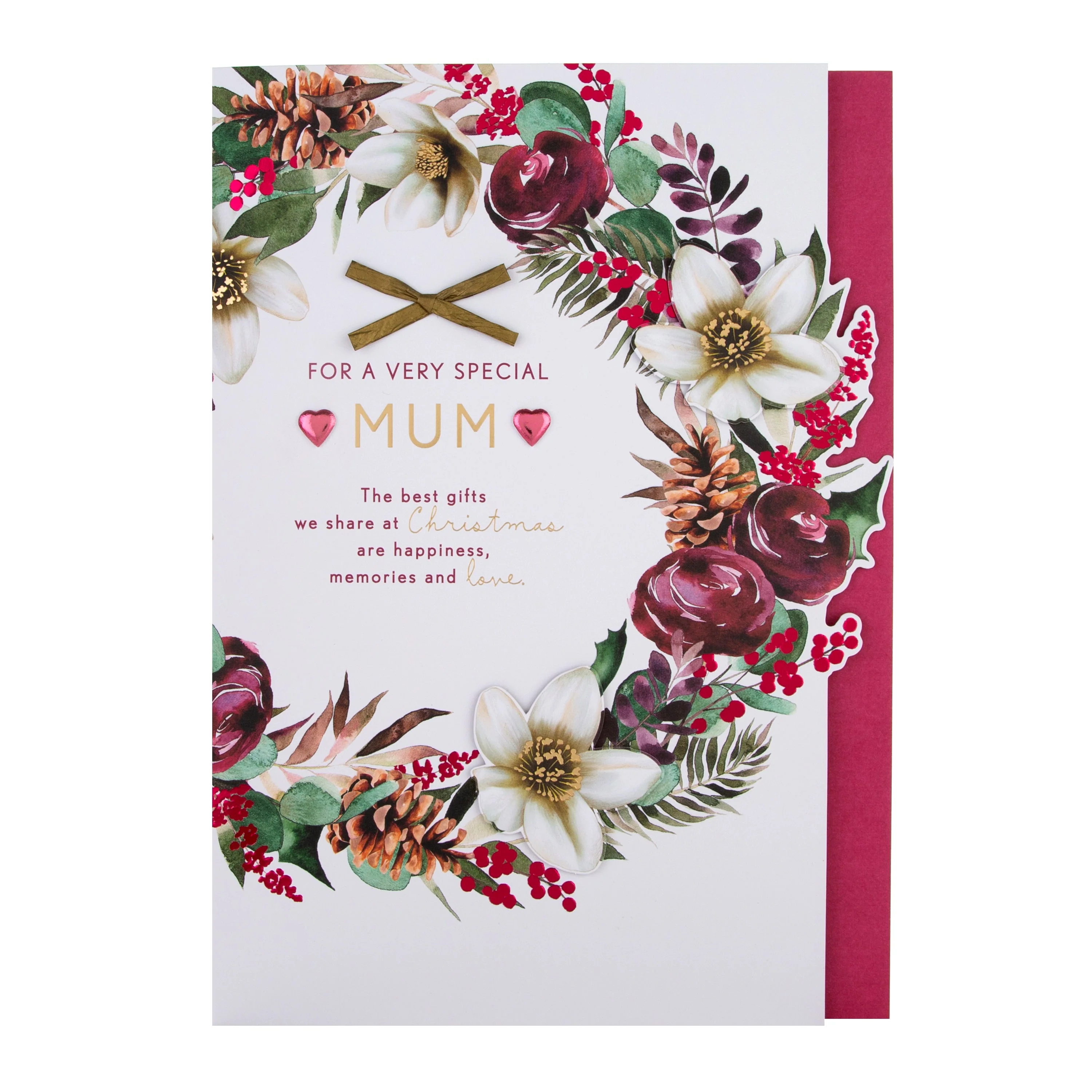 Large Luxury Boxed Christmas Card for Mum - Traditional Wreath and Verse Design - Image 5