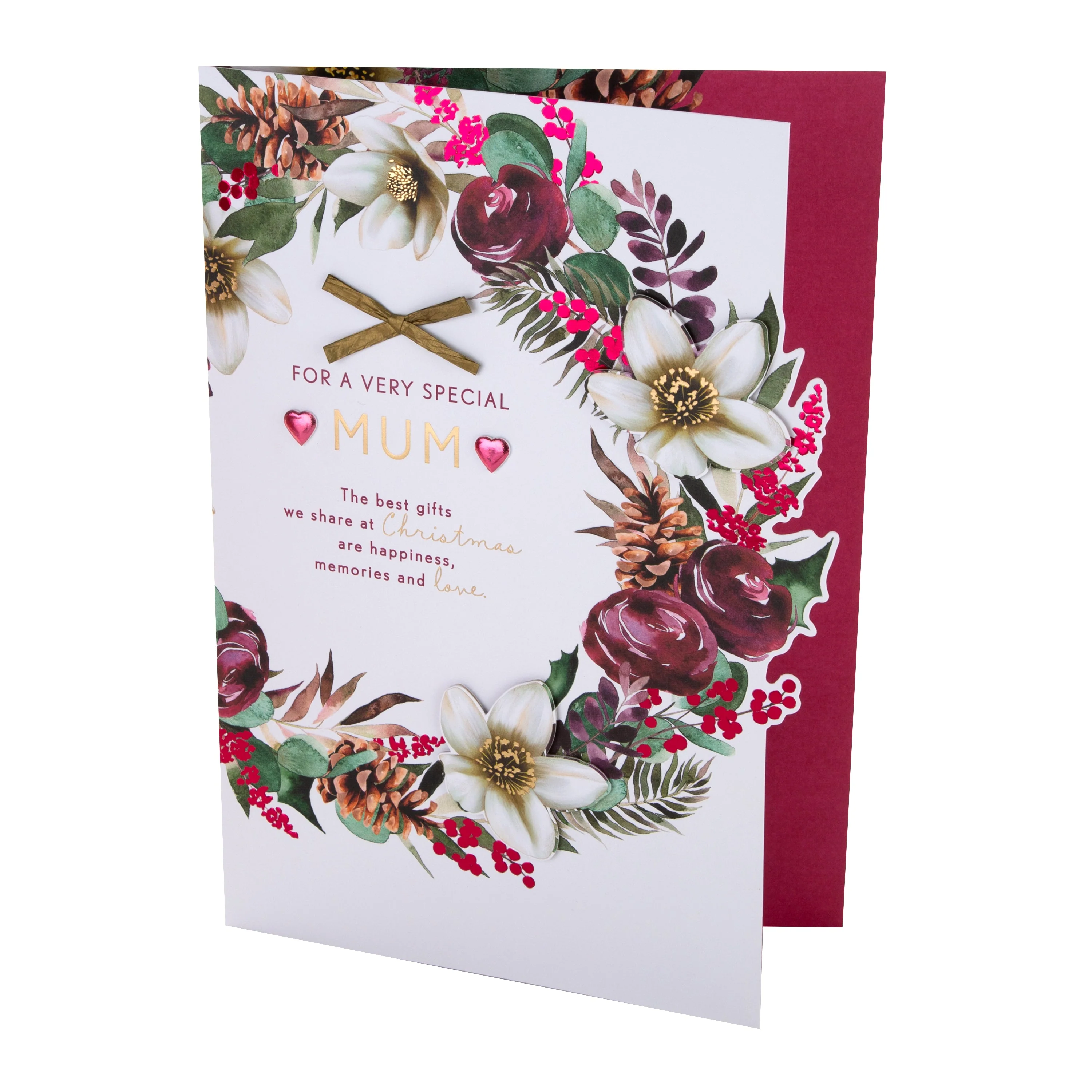 Large Luxury Boxed Christmas Card for Mum - Traditional Wreath and Verse Design - Image 6