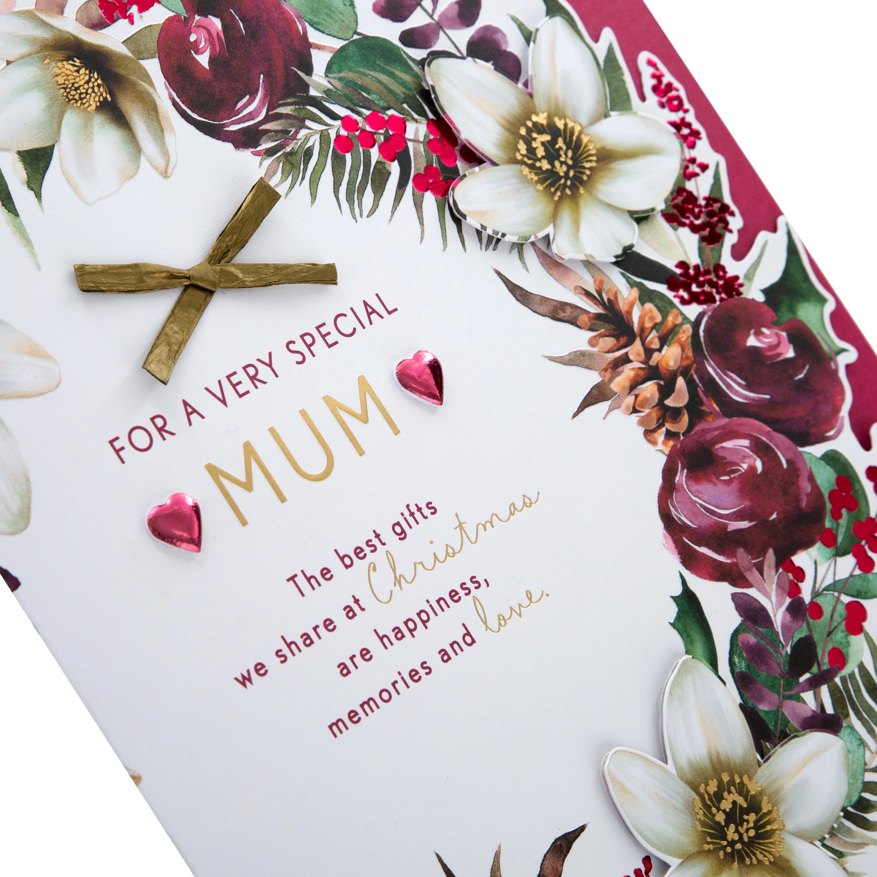 Large Luxury Boxed Christmas Card for Mum - Traditional Wreath and Verse Design - Image 7