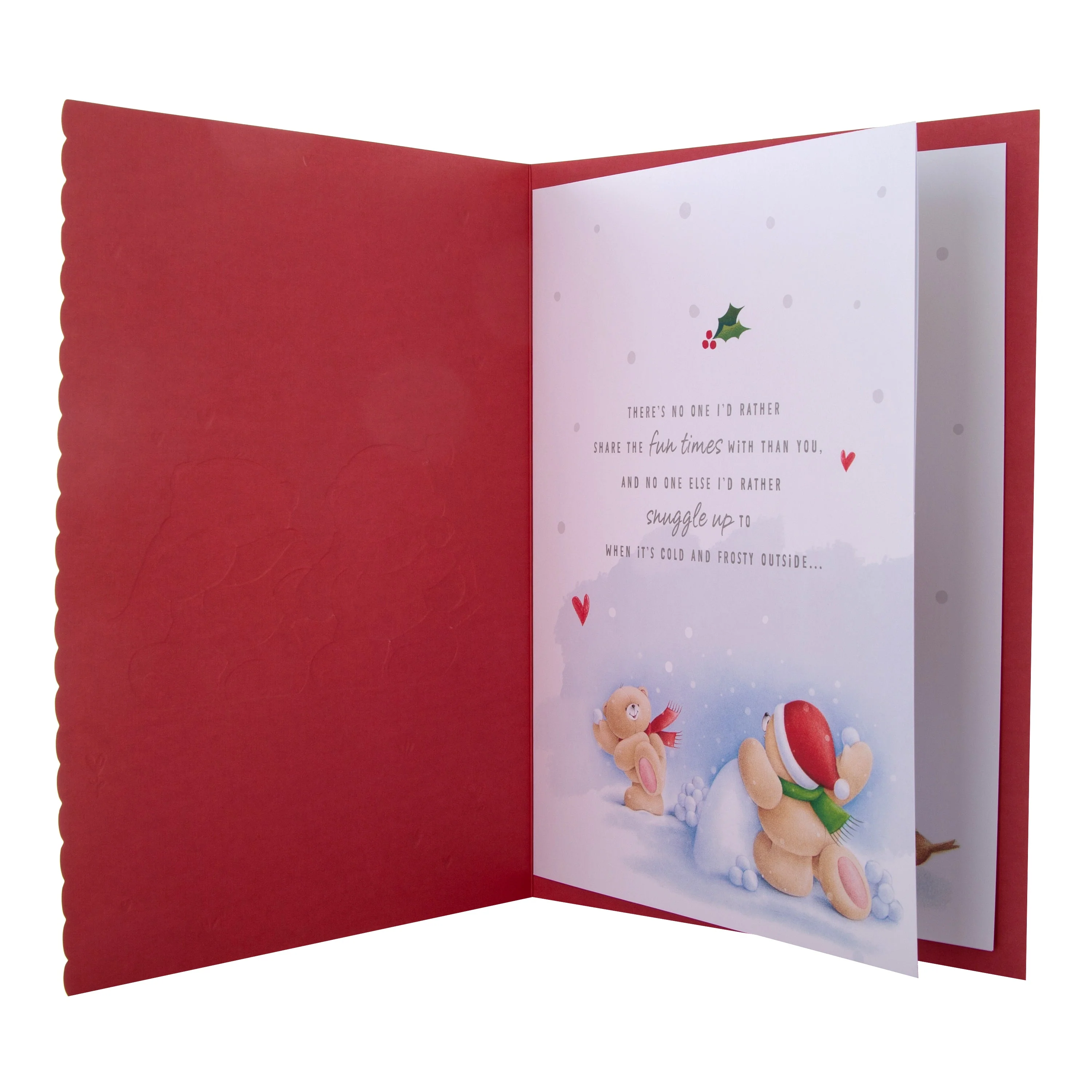 Large Luxury Boxed Christmas Card for One I Love - Cute Forever Friends Winter Love Design - Image 3
