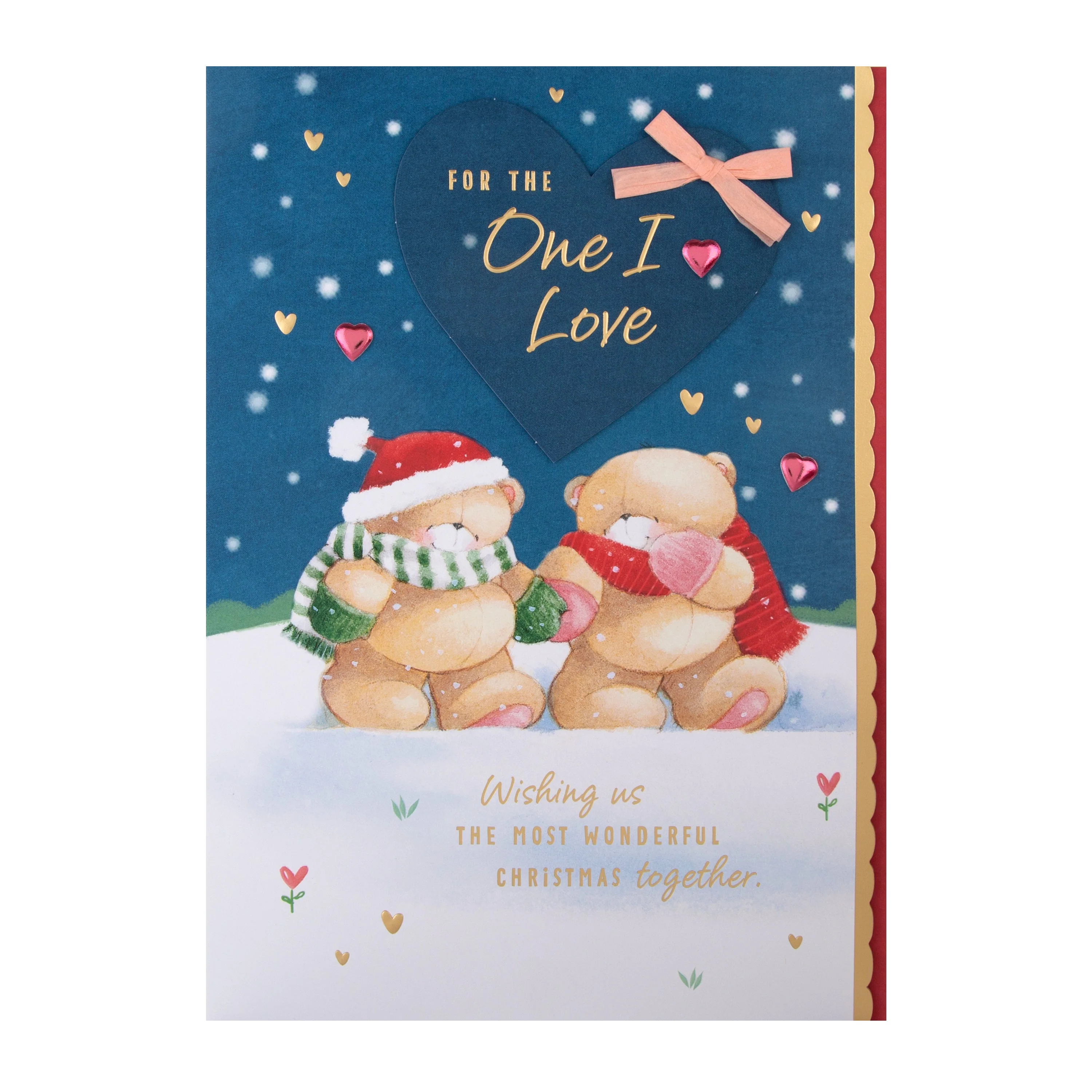 Large Luxury Boxed Christmas Card for One I Love - Cute Forever Friends Winter Love Design - Image 5