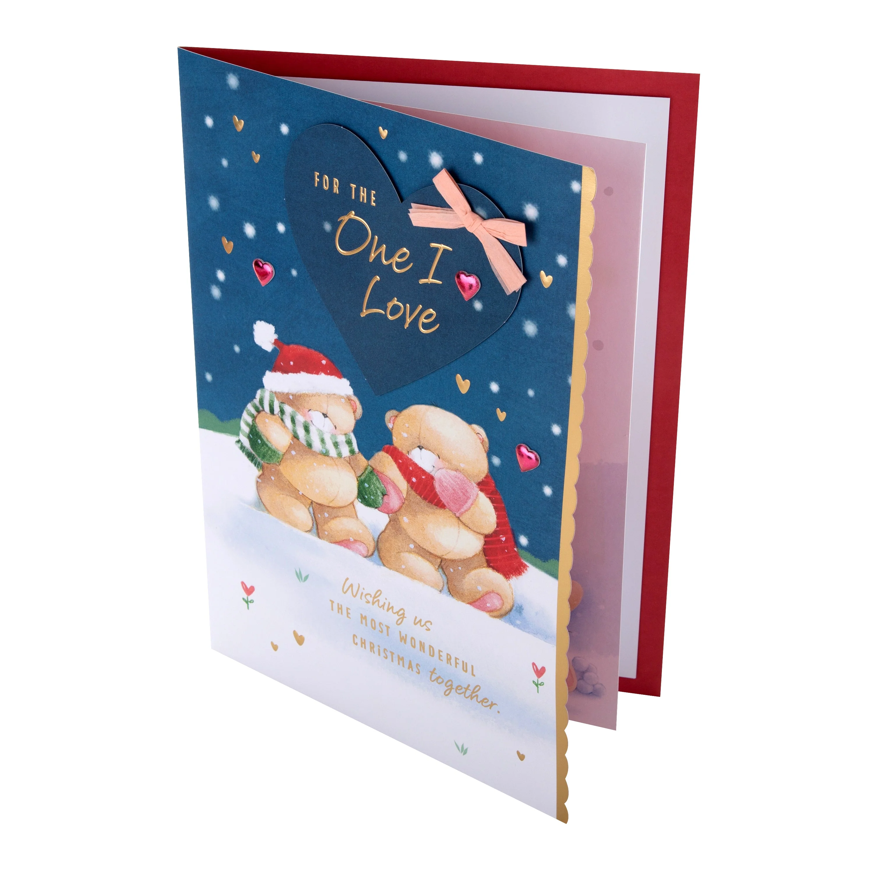 Large Luxury Boxed Christmas Card for One I Love - Cute Forever Friends Winter Love Design - Image 6