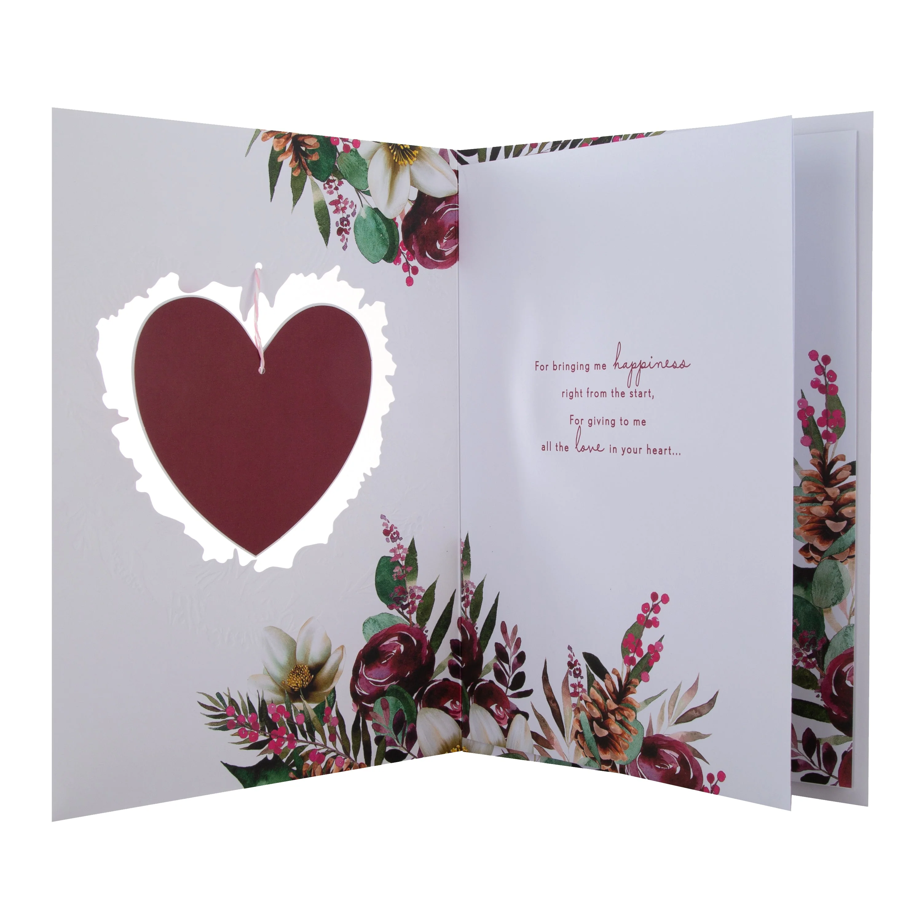 Large Luxury Boxed Christmas Card for One I Love - Traditional Heart and Verse Design - Image 3