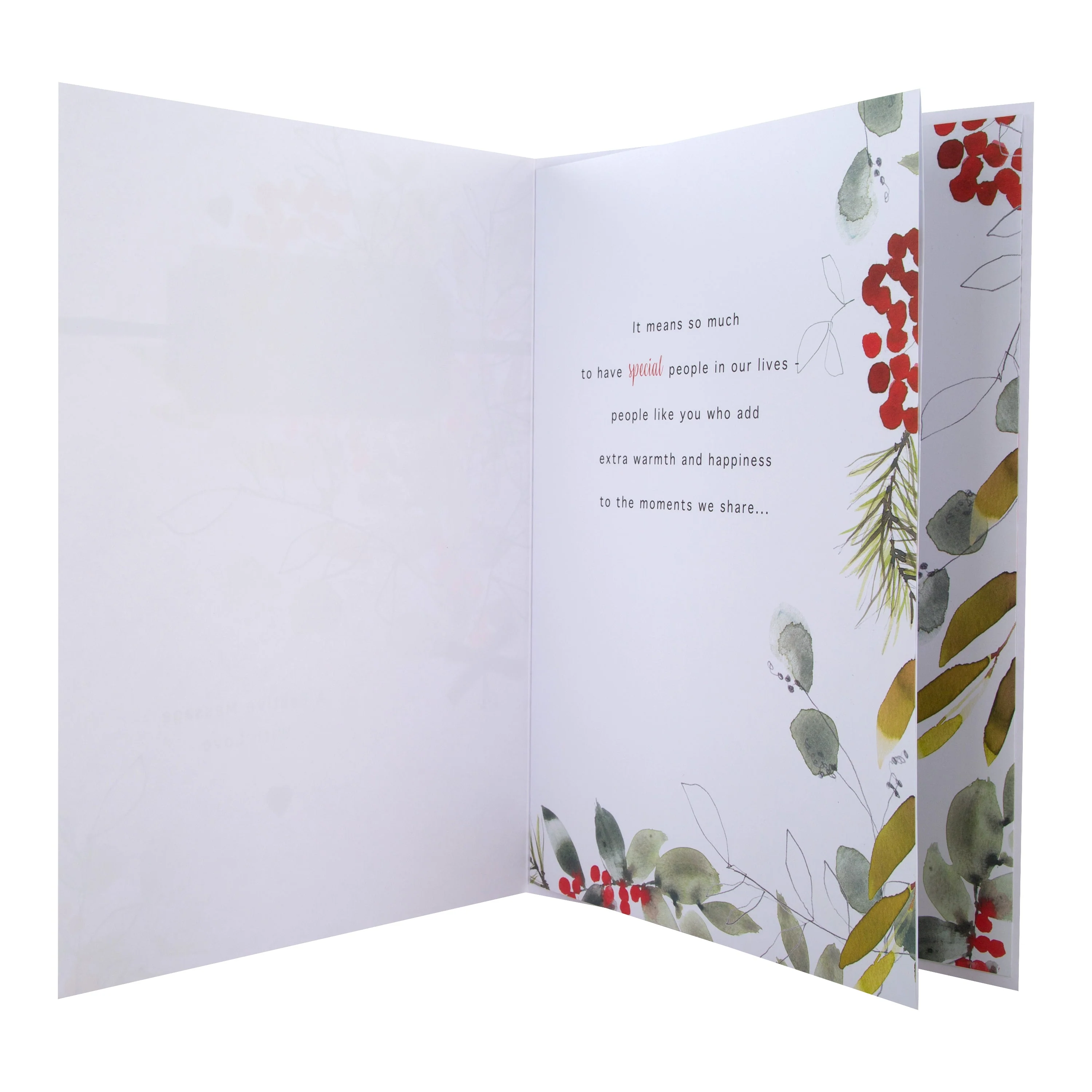 Large Luxury Boxed Christmas Card for Someone Special -  Classic Seasonal Foliage Design - Image 3