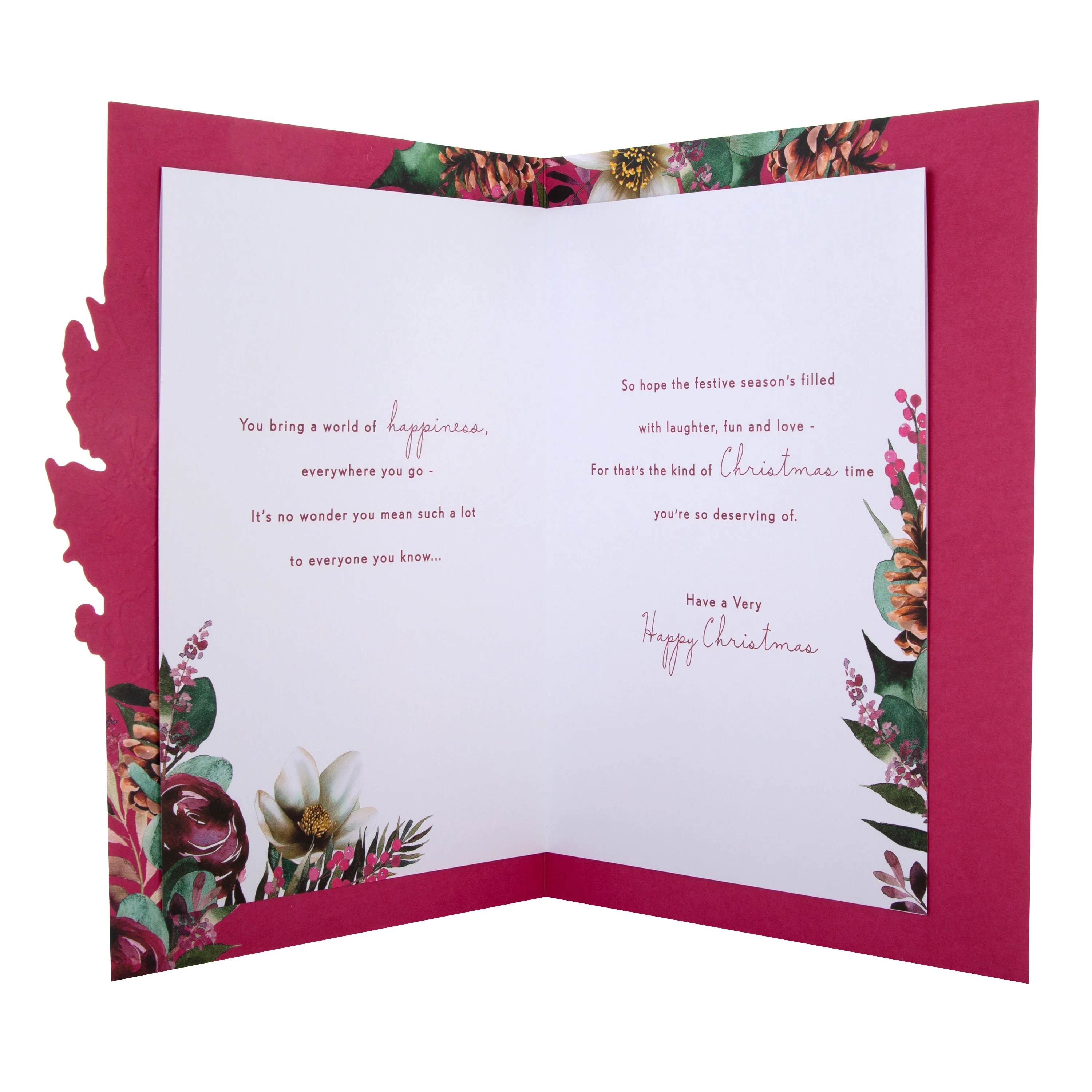 Large Luxury Boxed Christmas Card for Someone Special - Traditional Wreath and Verse Design - Image 4