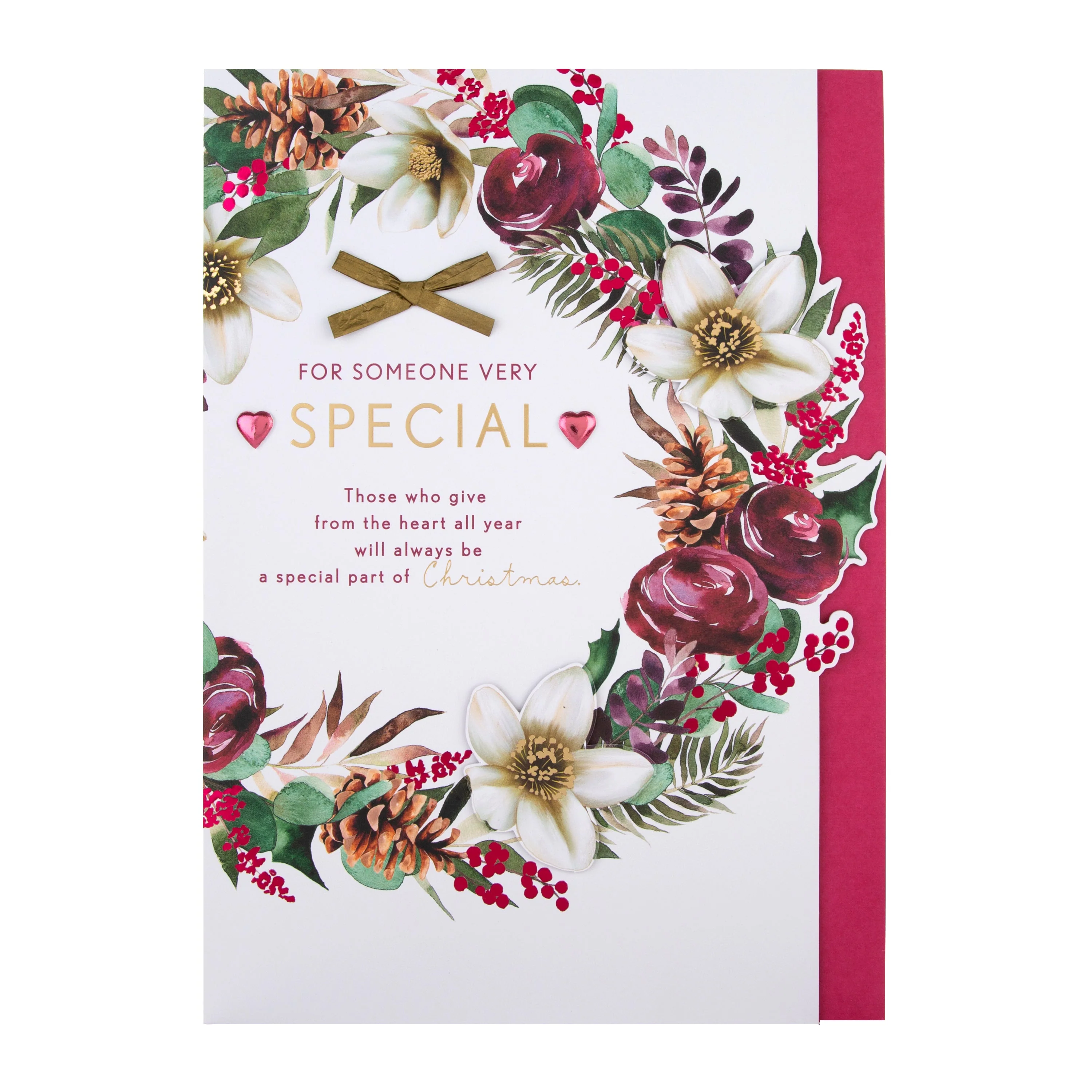 Large Luxury Boxed Christmas Card for Someone Special - Traditional Wreath and Verse Design - Image 5