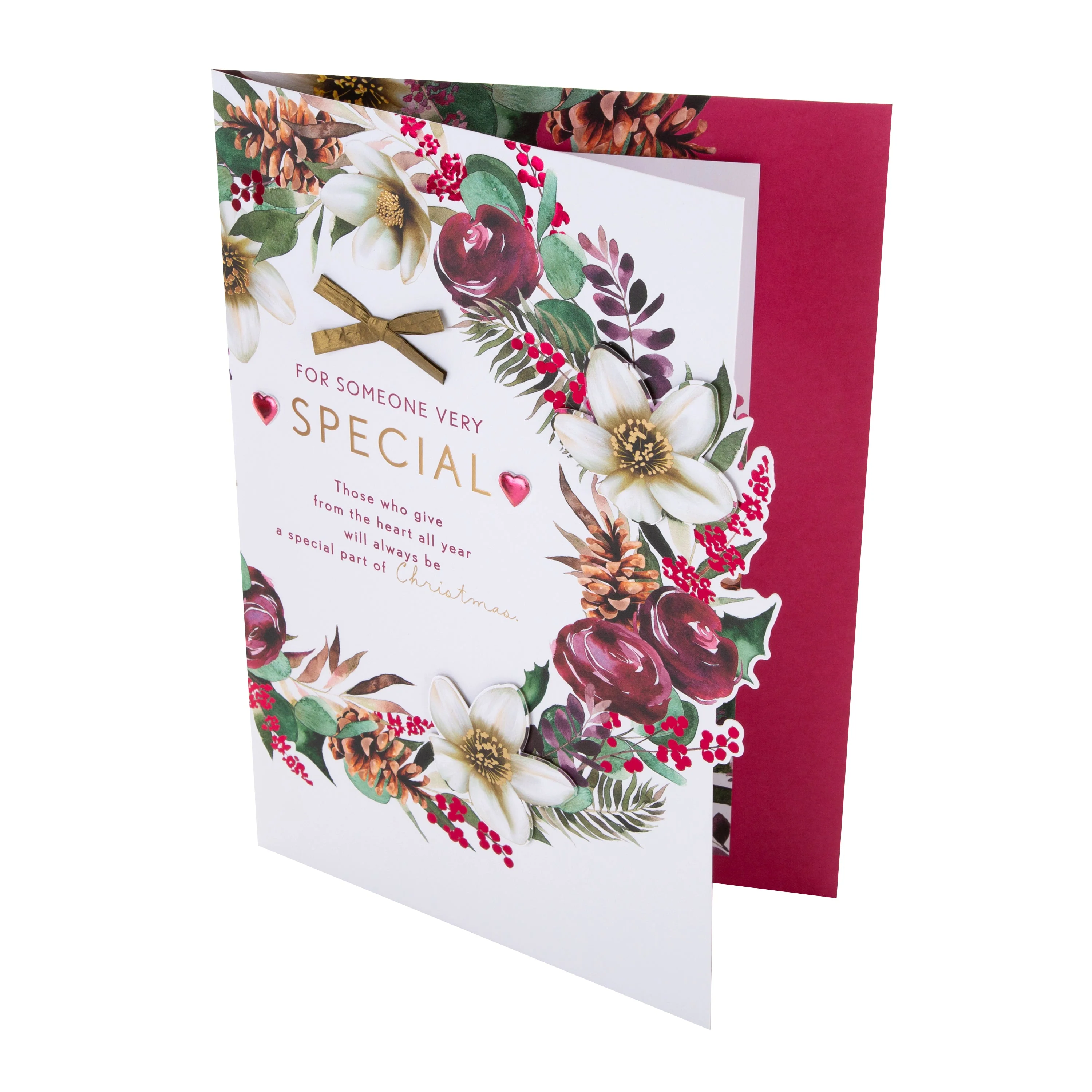 Large Luxury Boxed Christmas Card for Someone Special - Traditional Wreath and Verse Design - Image 6