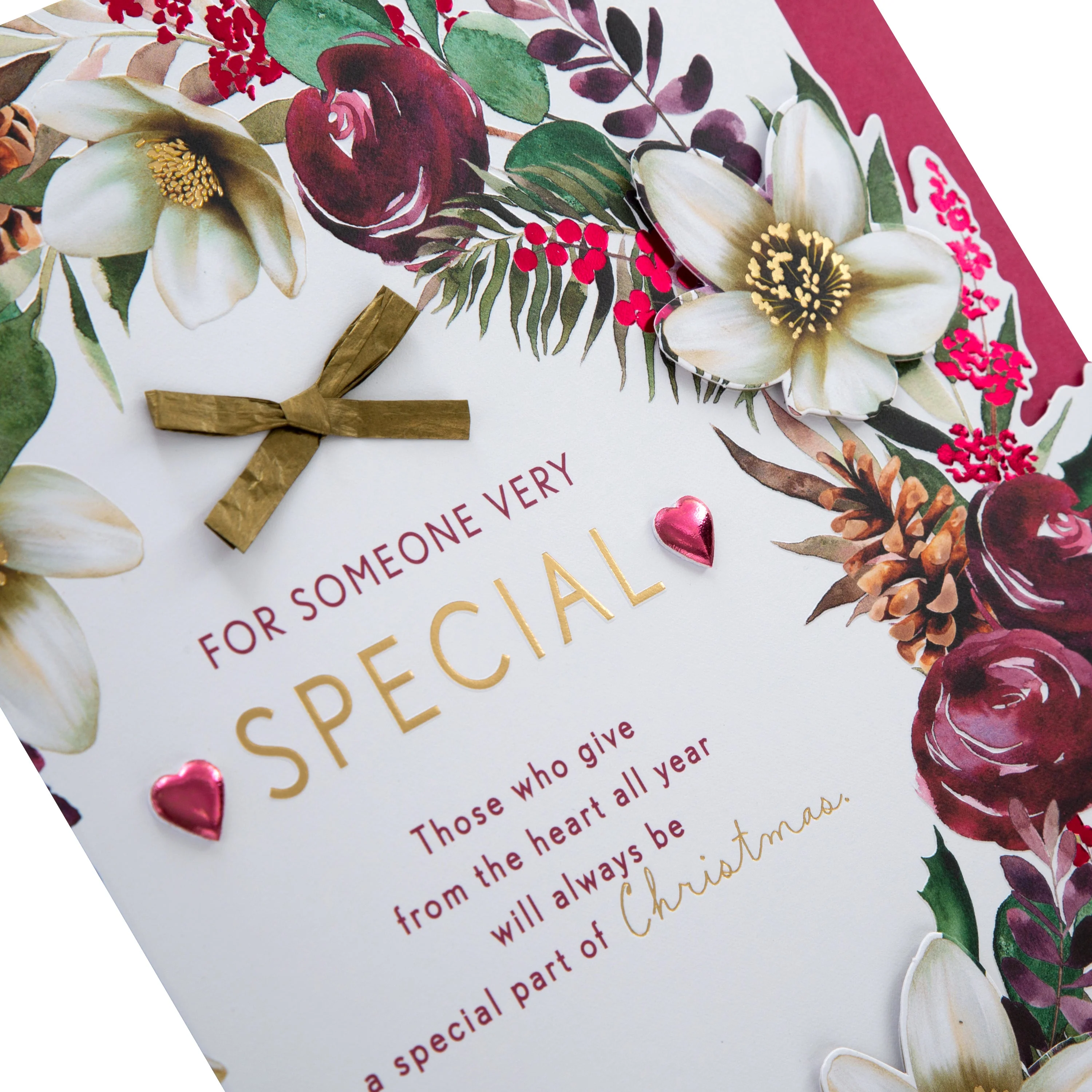 Large Luxury Boxed Christmas Card for Someone Special - Traditional Wreath and Verse Design - Image 7