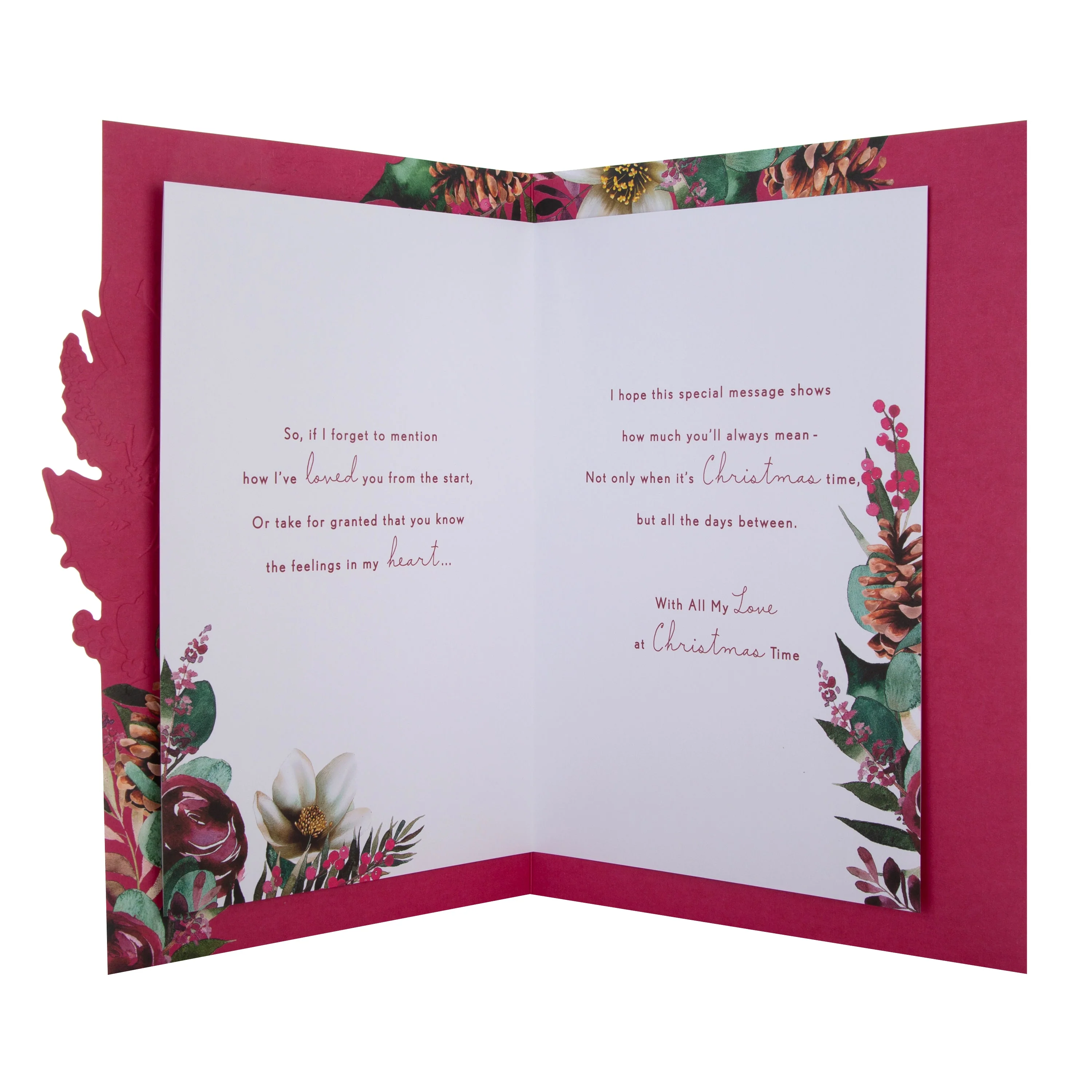 Large Luxury Boxed Christmas Card for Wife - Traditional Wreath and Verse Design - Image 4