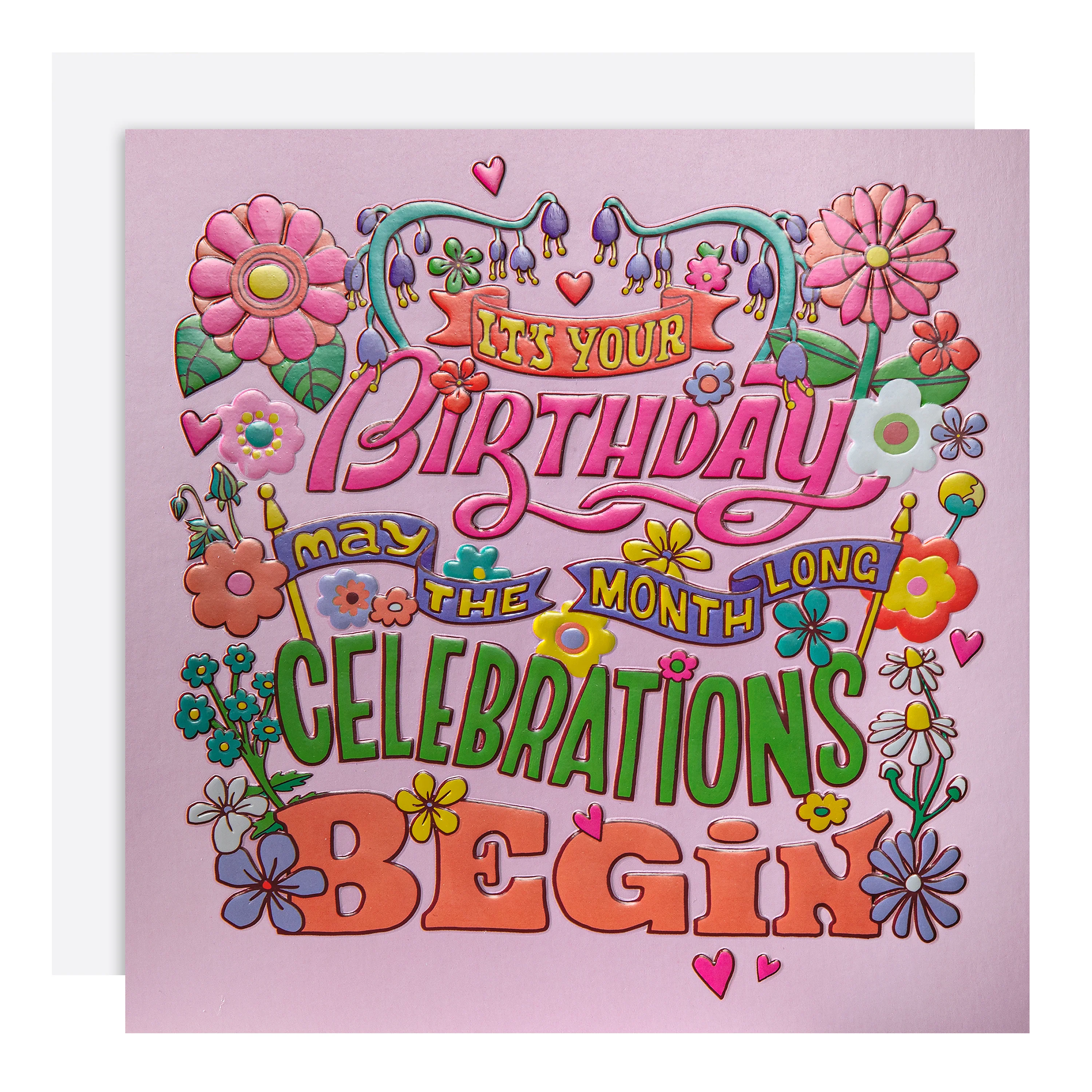 Liz Harry Design 'Month Long Celebrations' Contemporary Birthday Card
