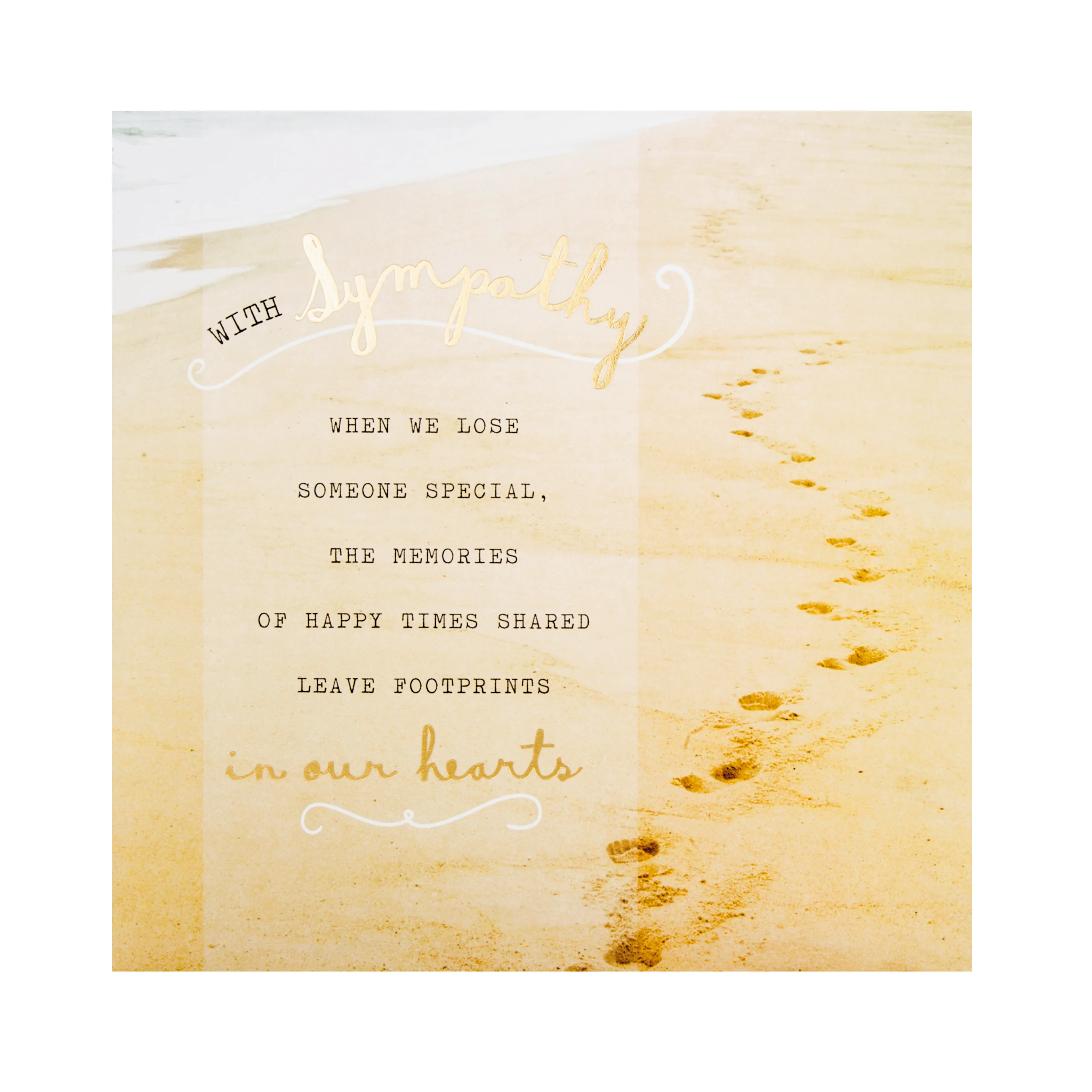 Loss of Someone Special Sympathy Card - Footprints in the Sand Photographic Design - Image 3