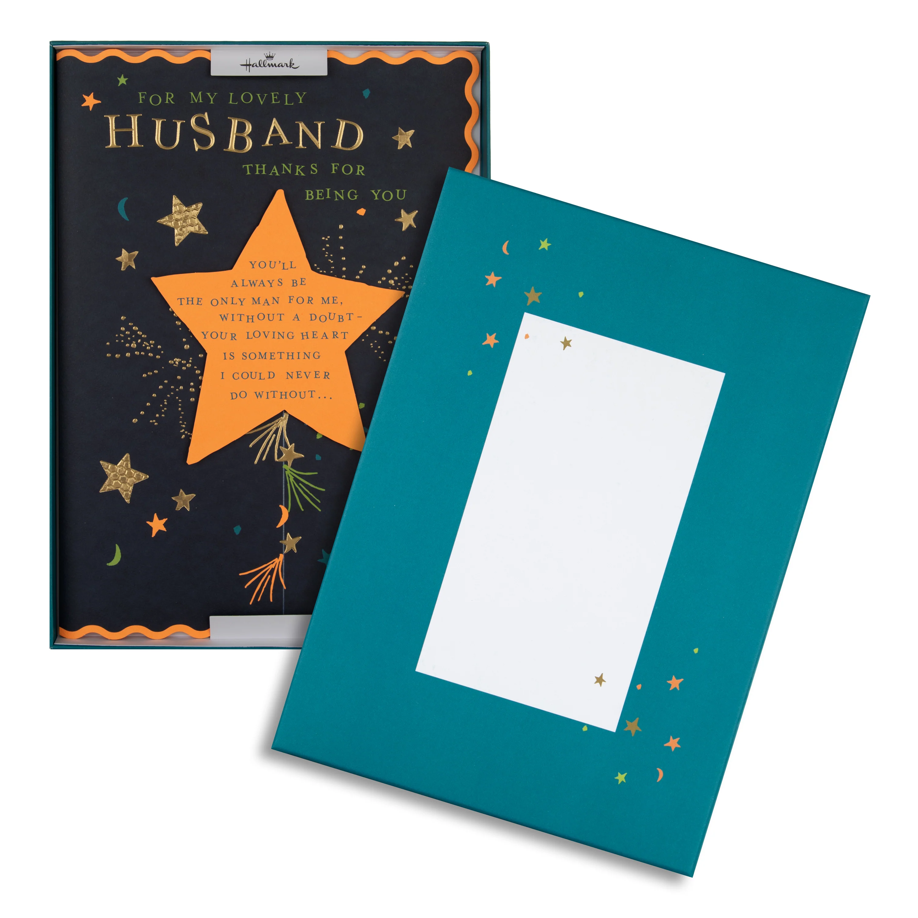 Luxury Boxed Card for Husband - Traditional Graphic Star Design - Image 2