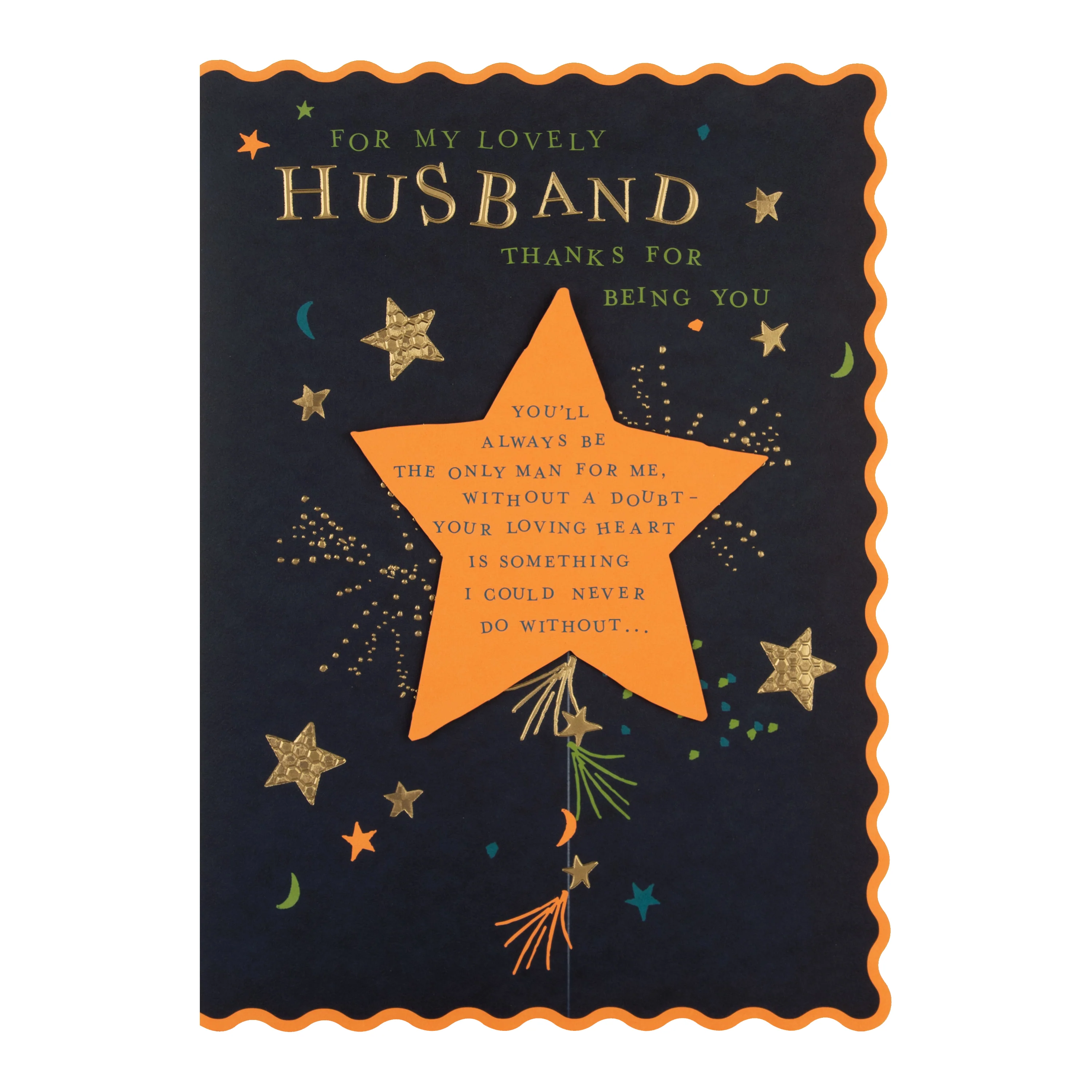 Luxury Boxed Card for Husband - Traditional Graphic Star Design - Image 4