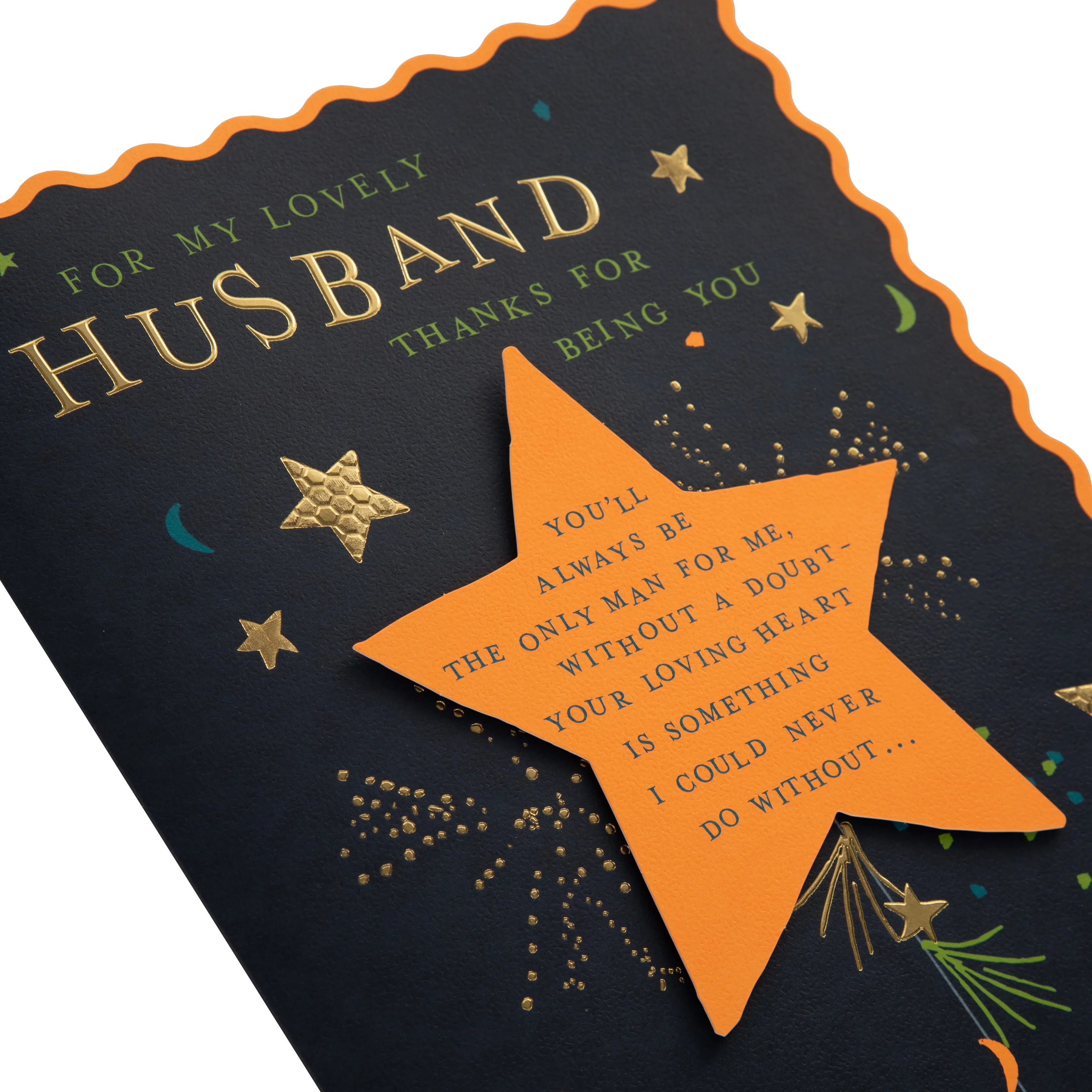 Luxury Boxed Card for Husband - Traditional Graphic Star Design - Image 5
