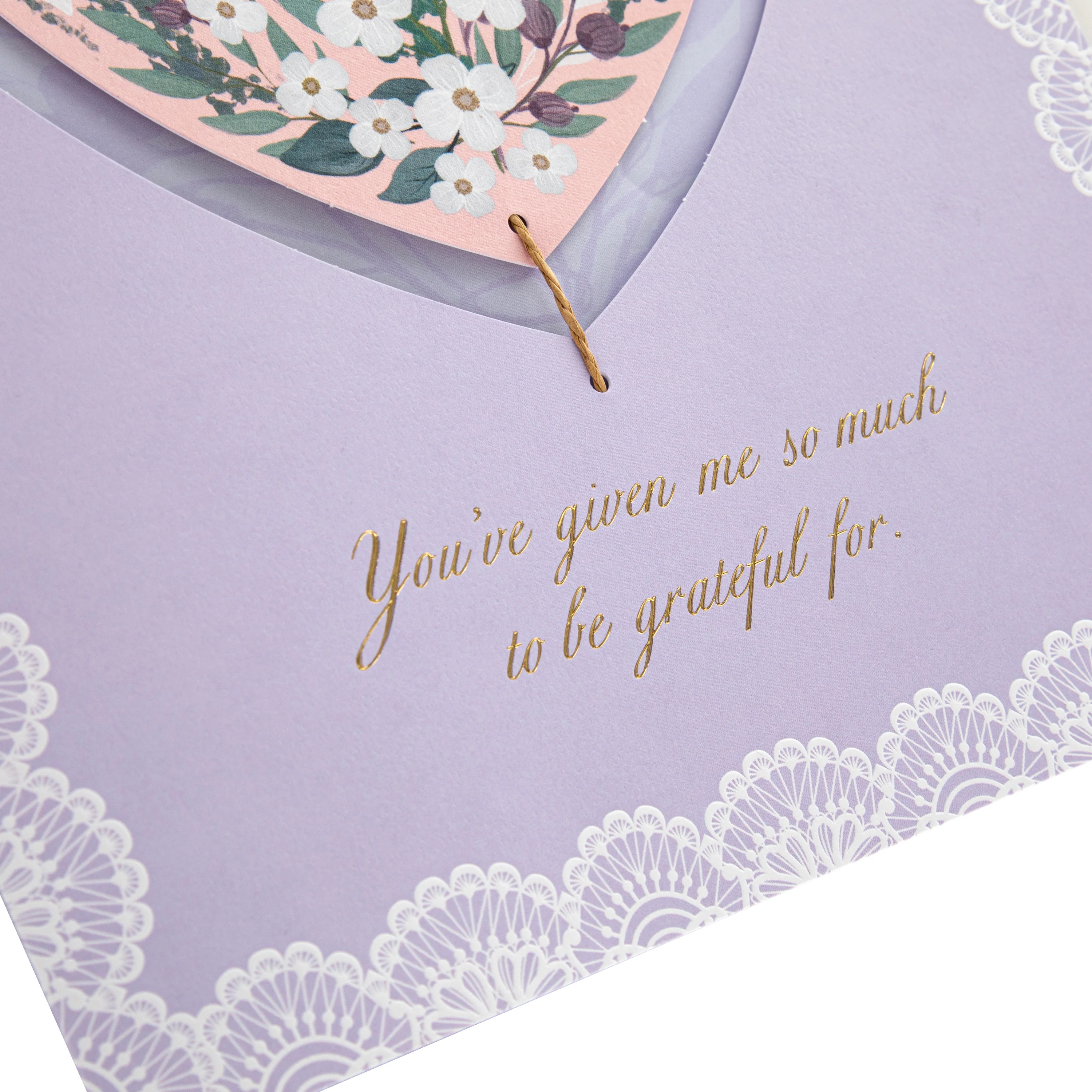 Luxury Boxed Card for Mum - Traditional Illustrated Floral Heart Design - Image 7