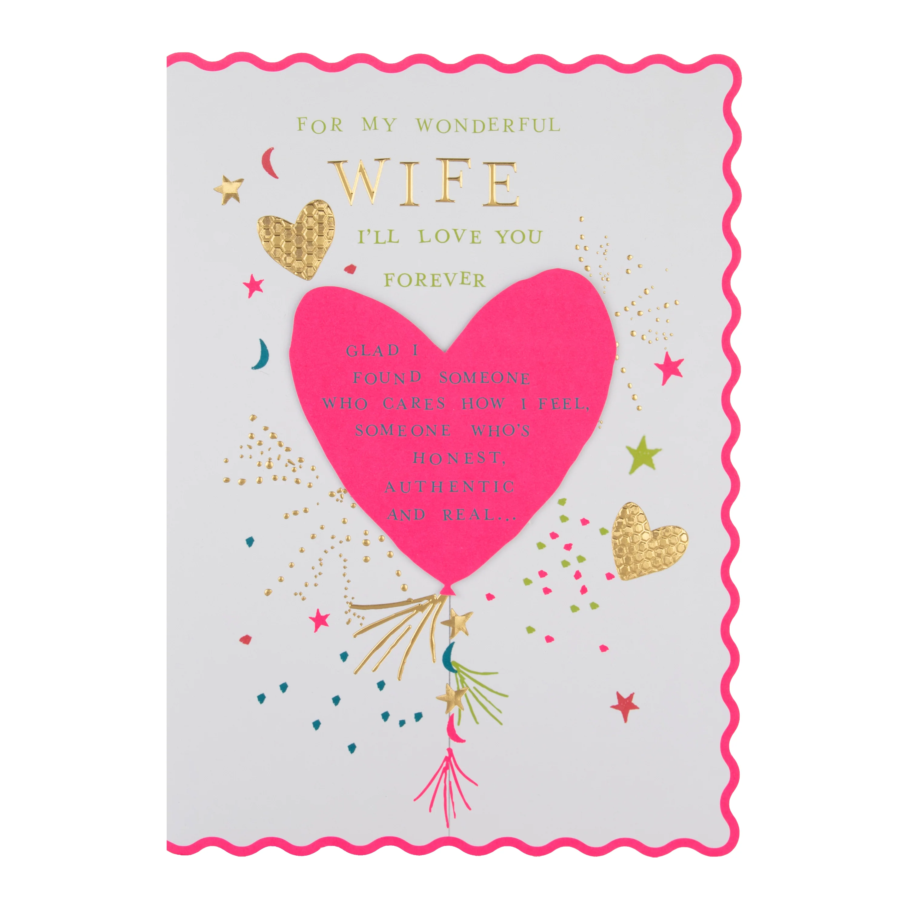 Luxury Boxed Card for Wife - Traditional Graphic Heart Design - Image 3