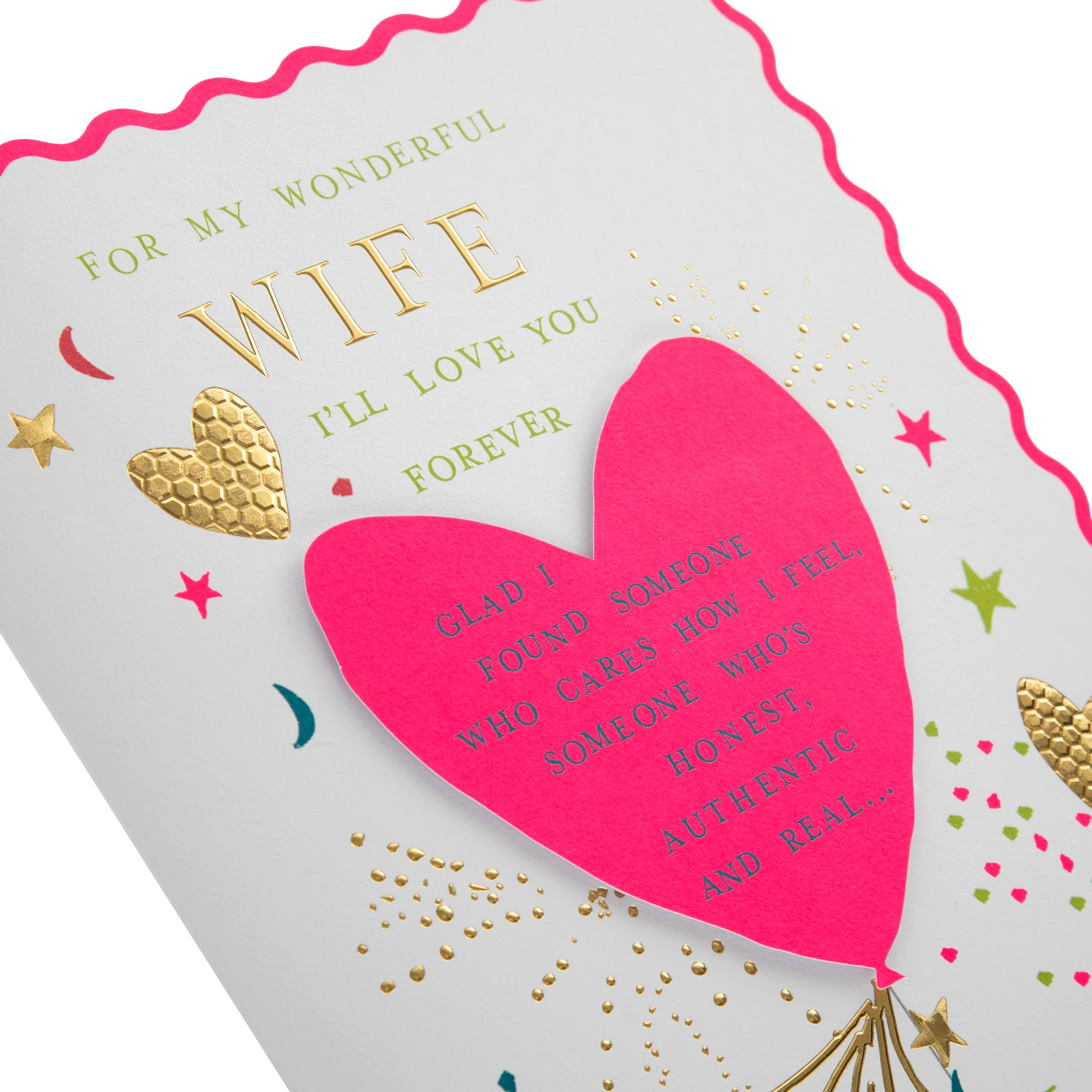 Luxury Boxed Card for Wife - Traditional Graphic Heart Design - Image 5