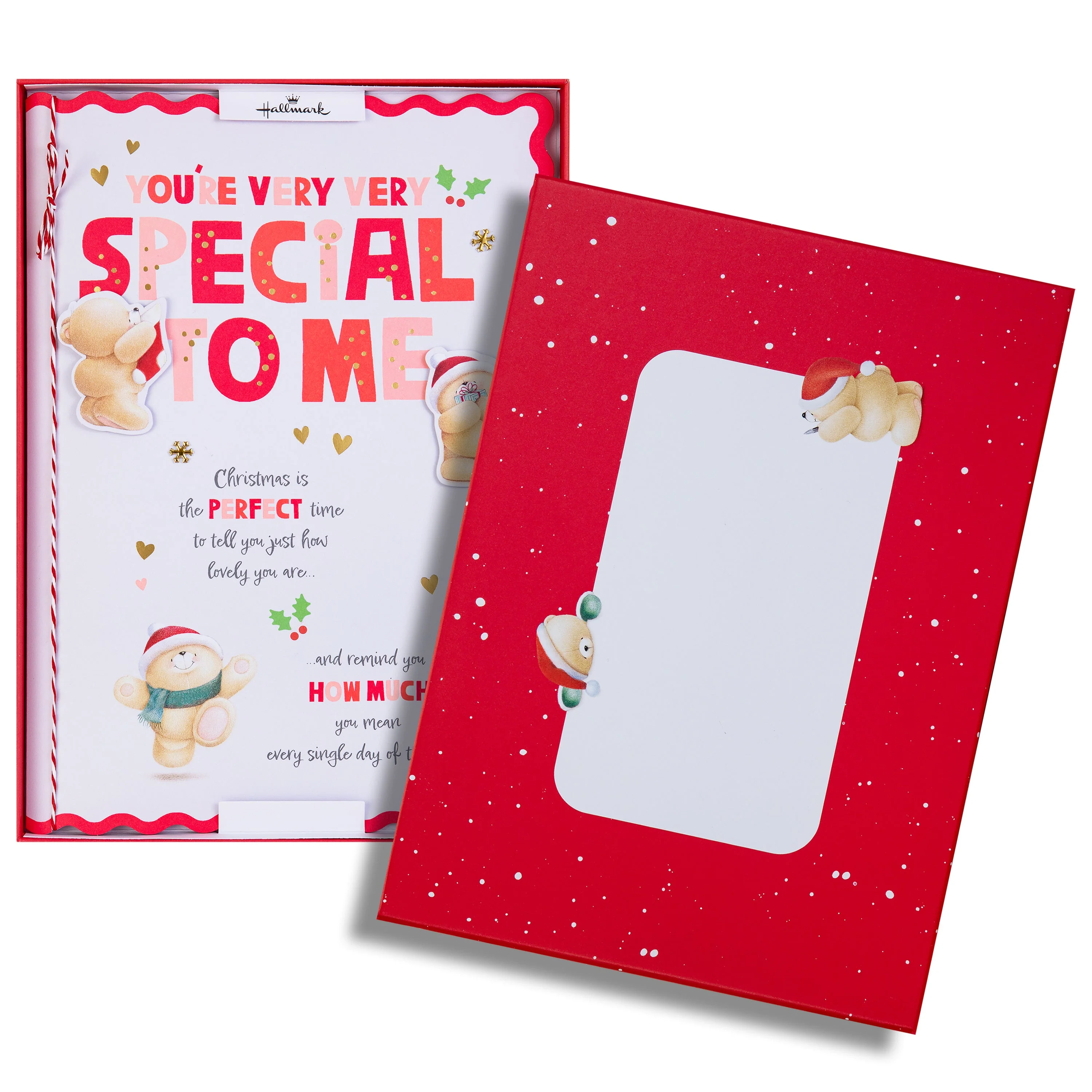 Luxury Boxed Christmas Card for Someone Special - Cute Forever Friends Sweet Festive Design - Image 2