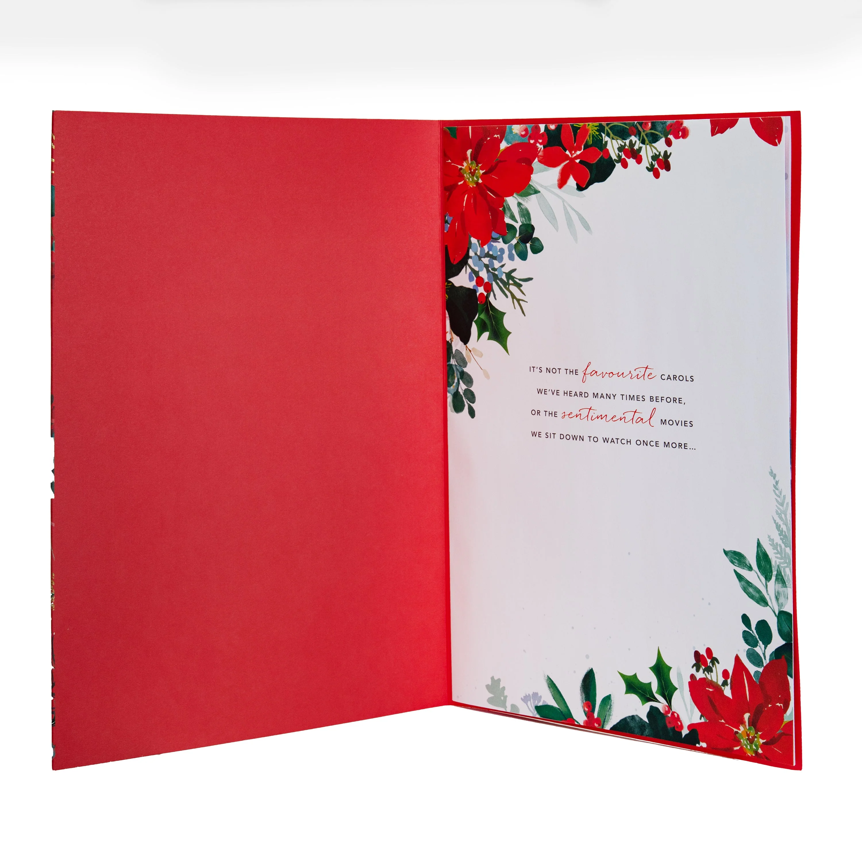Luxury Boxed Christmas Card for Wife - Traditional Illustrated Festive Foliage Design - Image 3