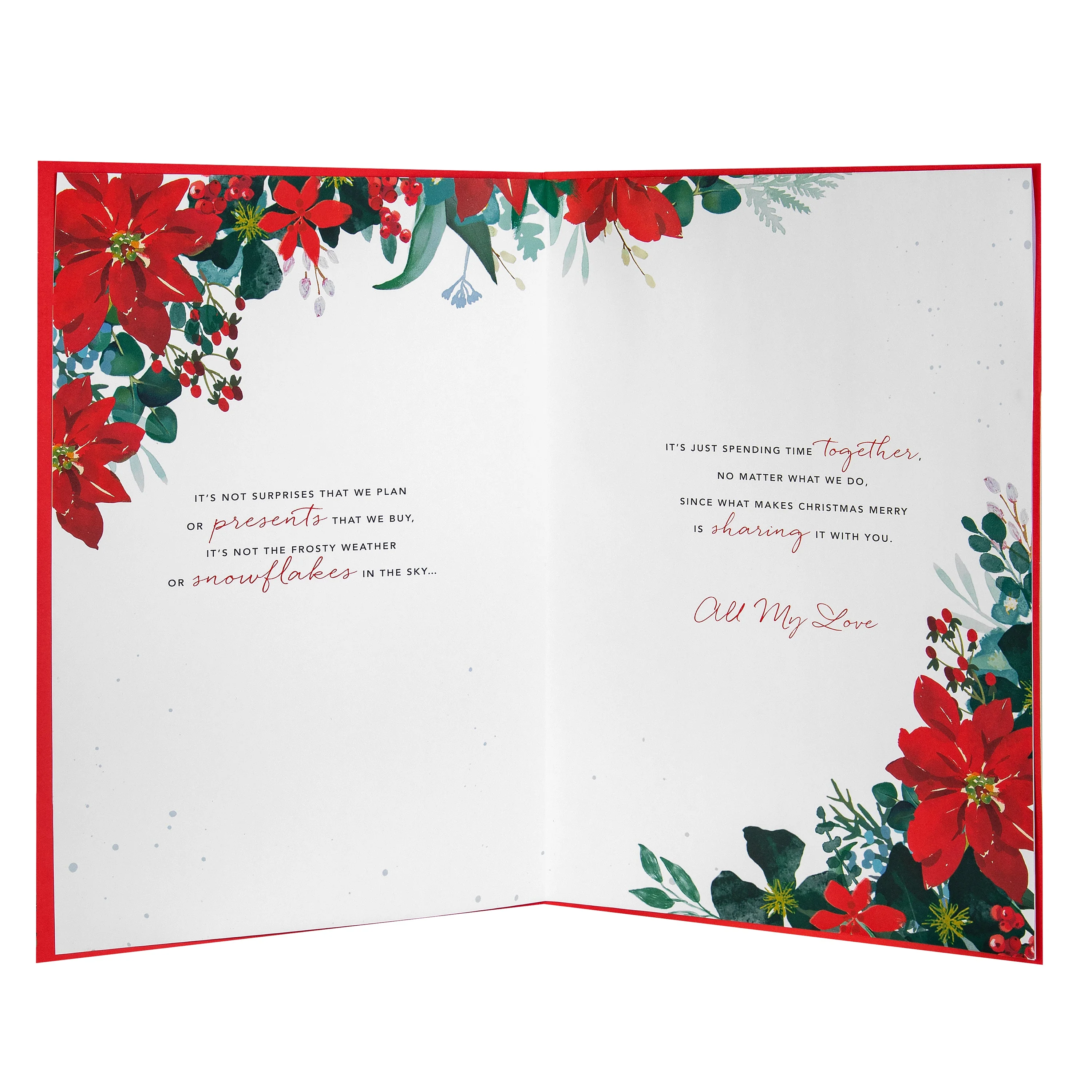 Luxury Boxed Christmas Card for Wife - Traditional Illustrated Festive Foliage Design - Image 4