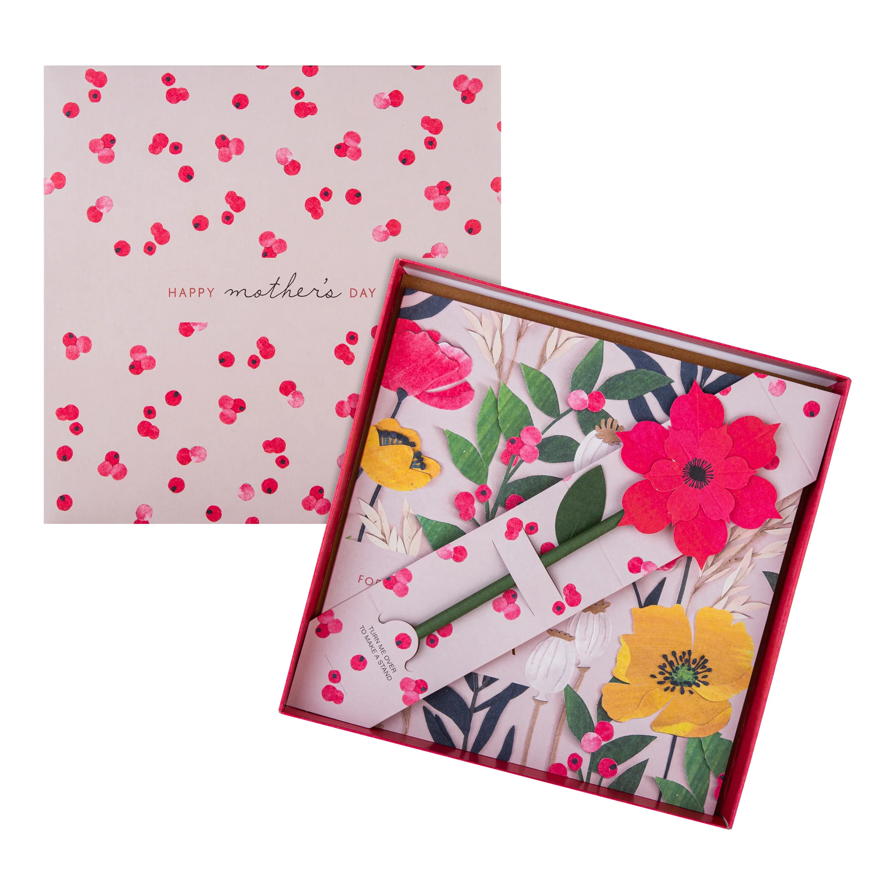 Luxury Boxed Mother's Day Card for Grandma - Floral Design with Flower Keepsake & Gift Box - Image 2