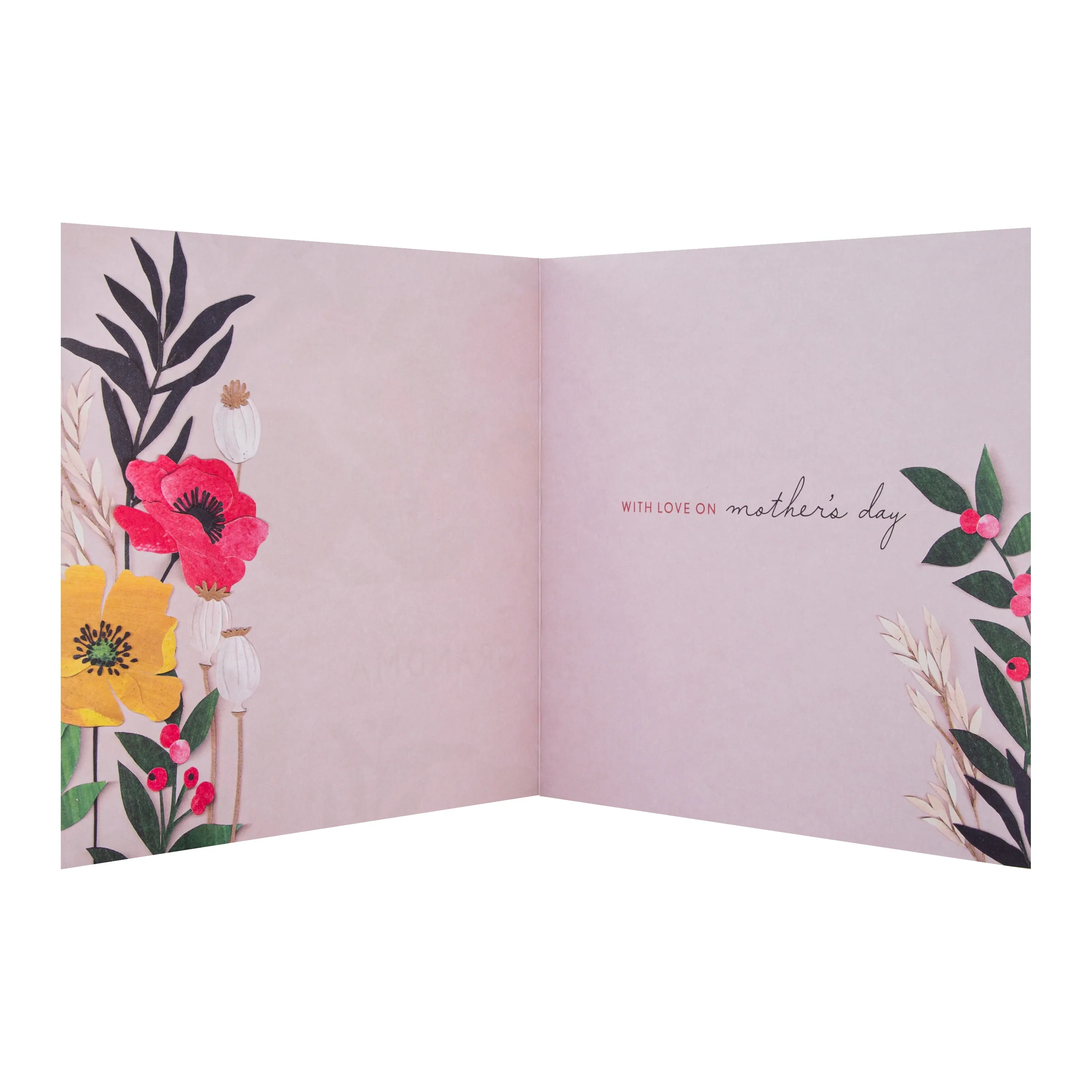 Luxury Boxed Mother's Day Card for Grandma - Floral Design with Flower Keepsake & Gift Box - Image 3