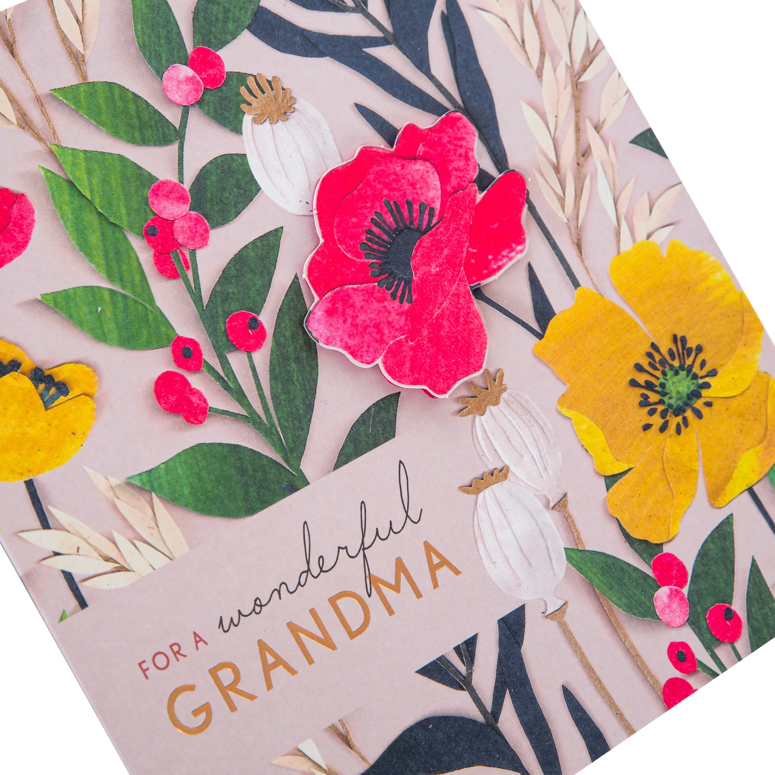Luxury Boxed Mother's Day Card for Grandma - Floral Design with Flower Keepsake & Gift Box - Image 6