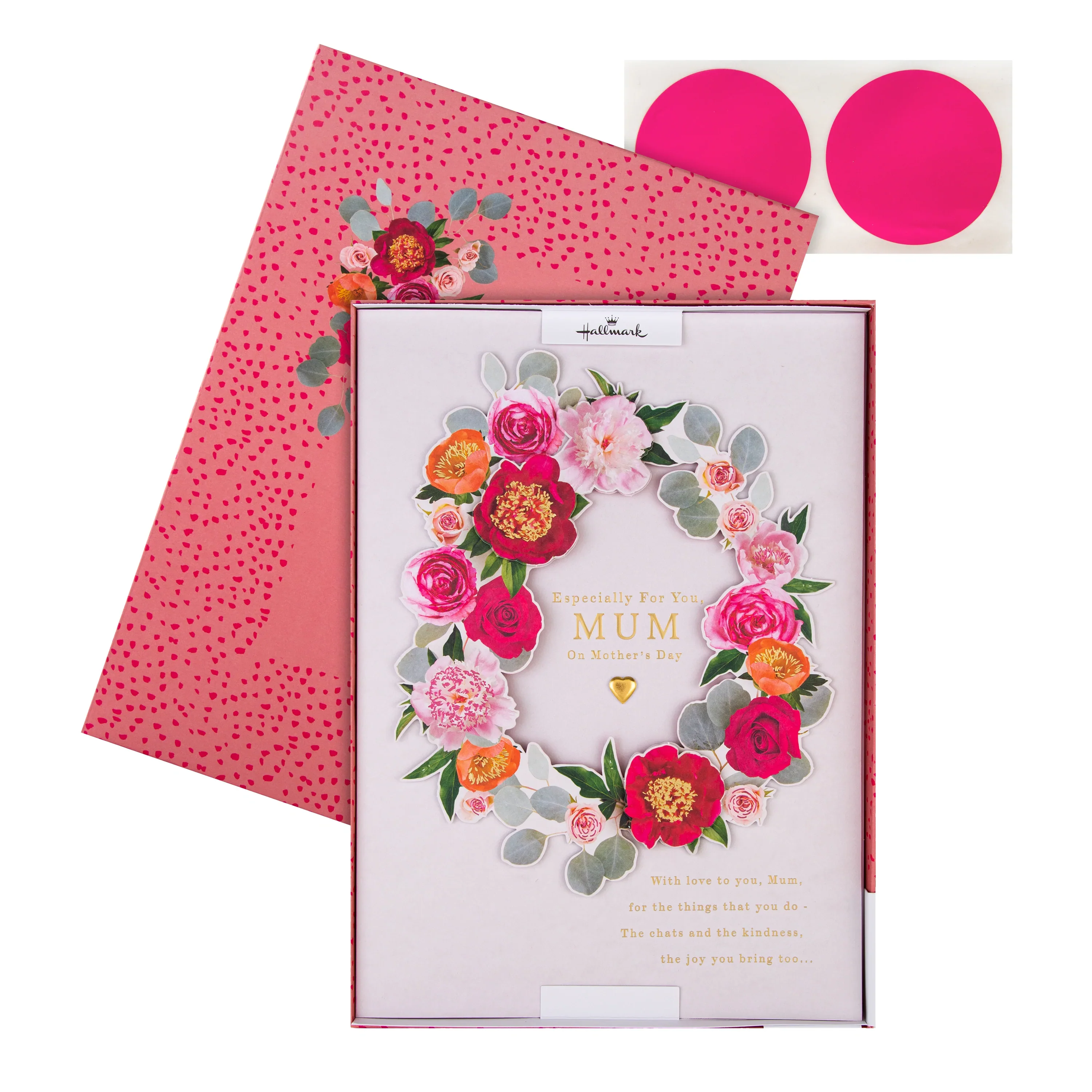 Luxury Boxed Mother's Day Card for Mum - Traditional Floral Wreath Design & Gift Box - Image 2