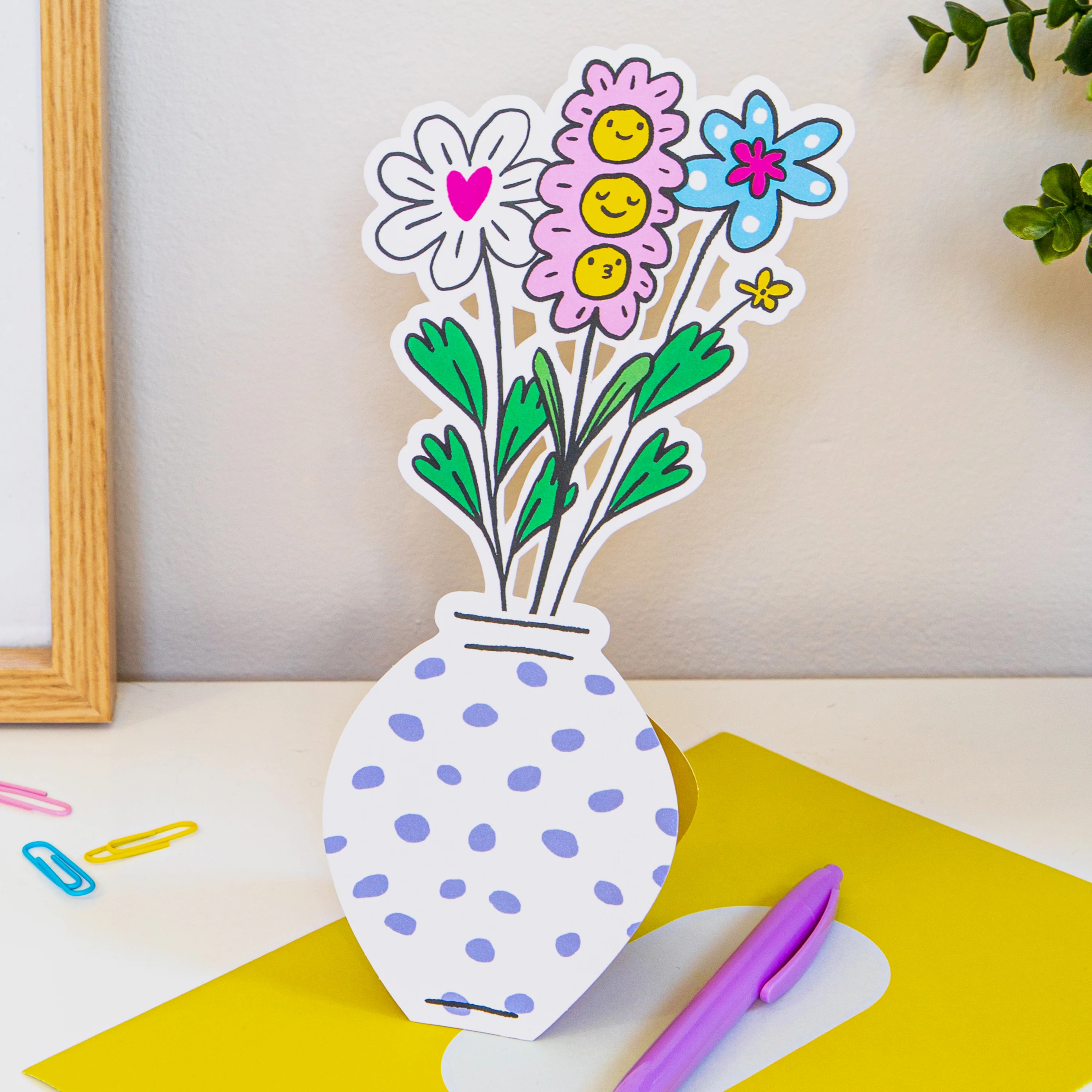 Magical Botanicals Paper Flowers - 'Delights' - Die Cut Blue Spots Design - Image 2