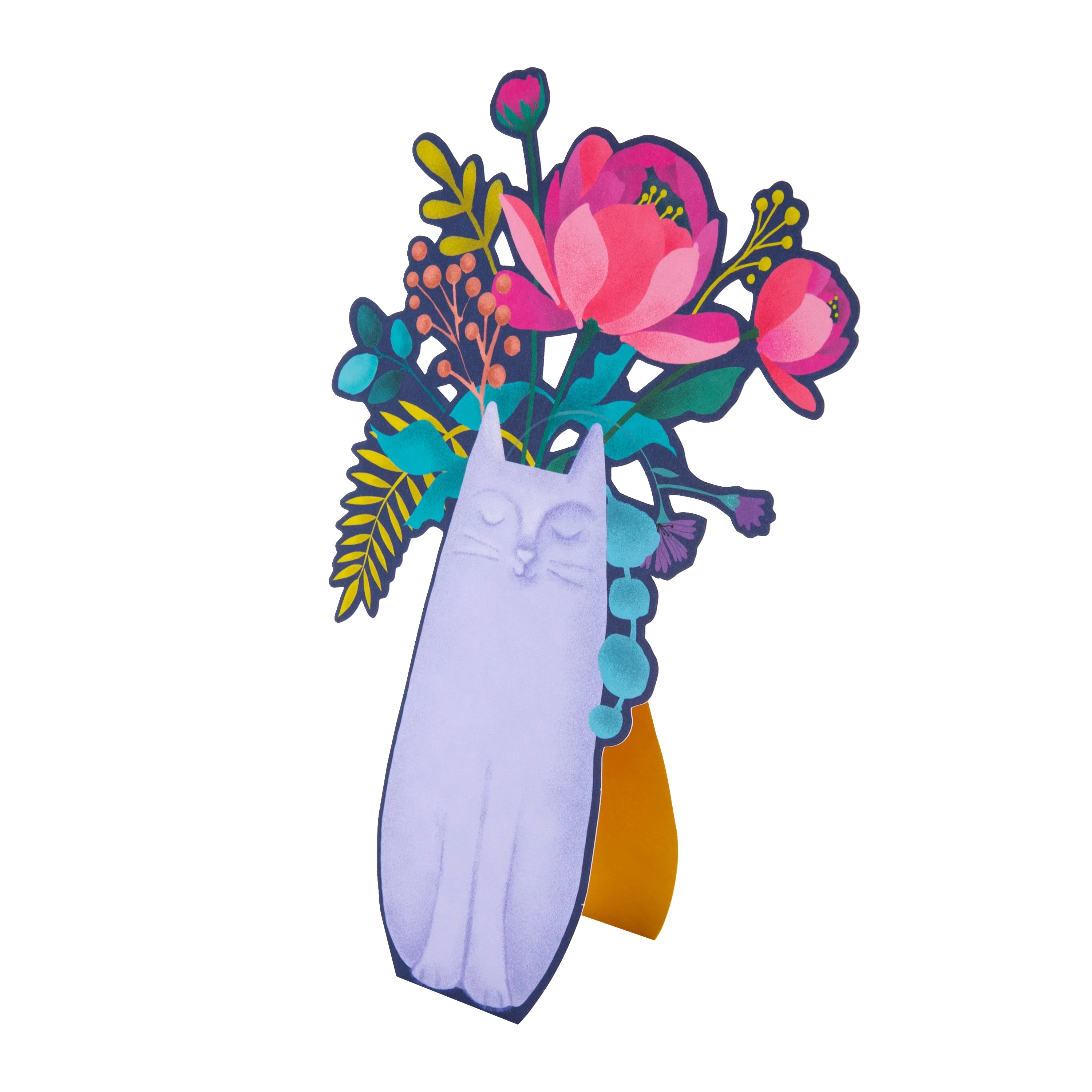 Magical Botanicals Paper Flowers 'Delights' - Die Cut Cat Vase