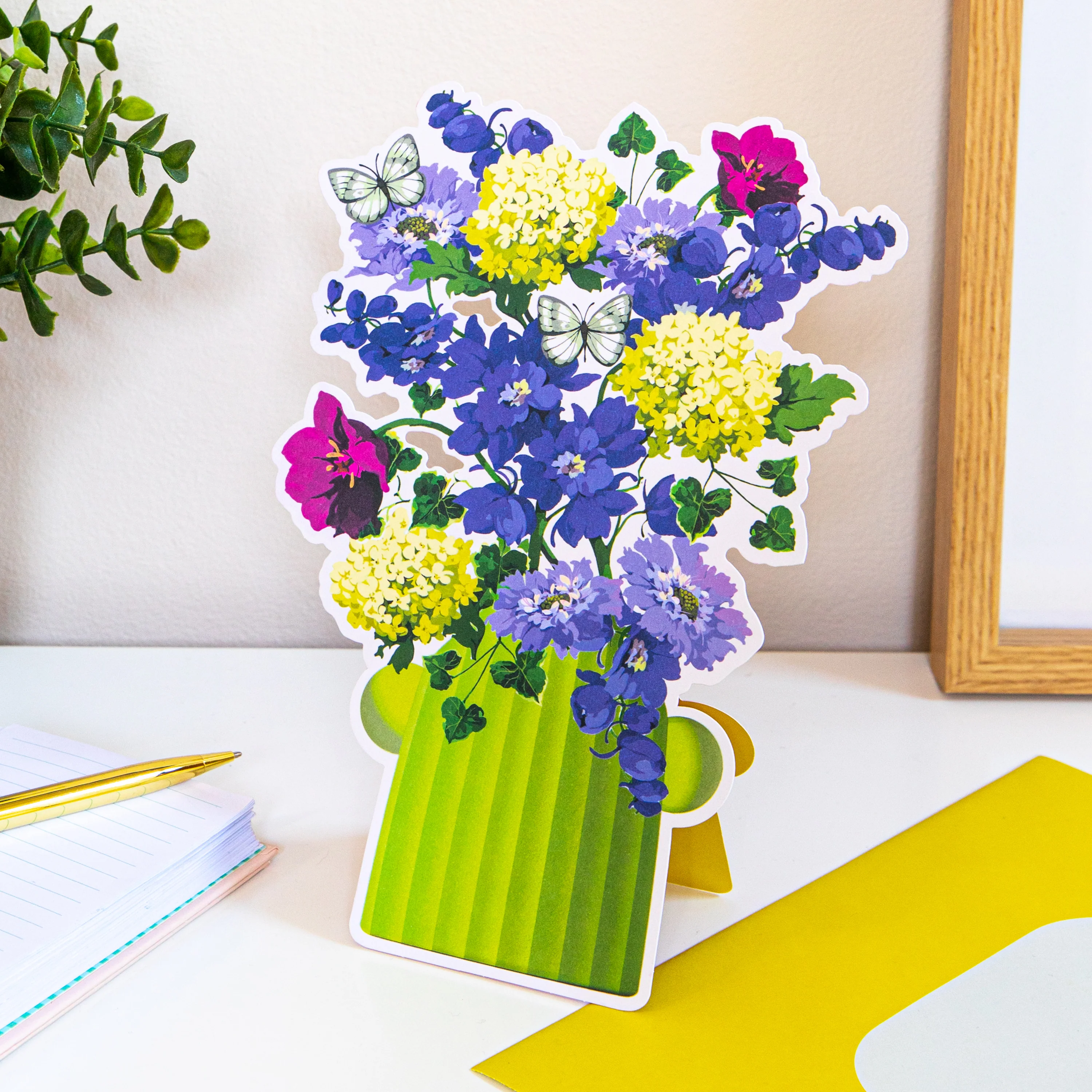 Magical Botanicals Paper Flowers 'Delights'  - Die Cut Green Vase - Image 2