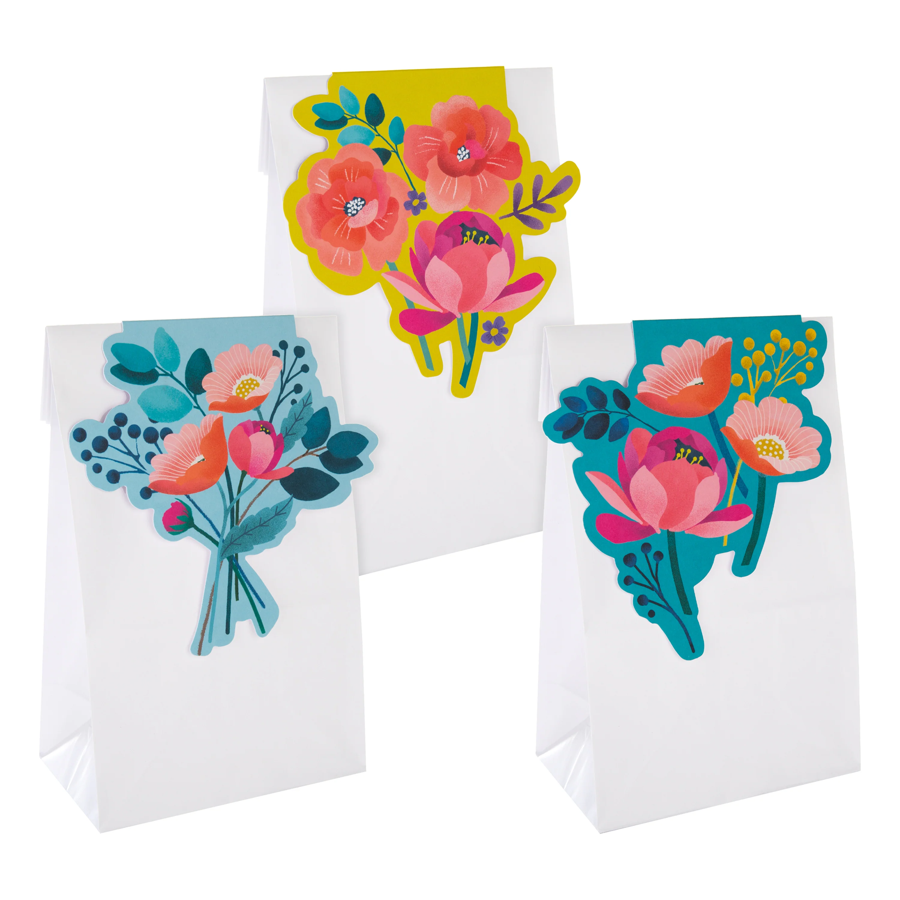 Magical Botanicals Paper Flowers 'Flourishes' - Pack of 3 Gift Accessories in Vibrant Design