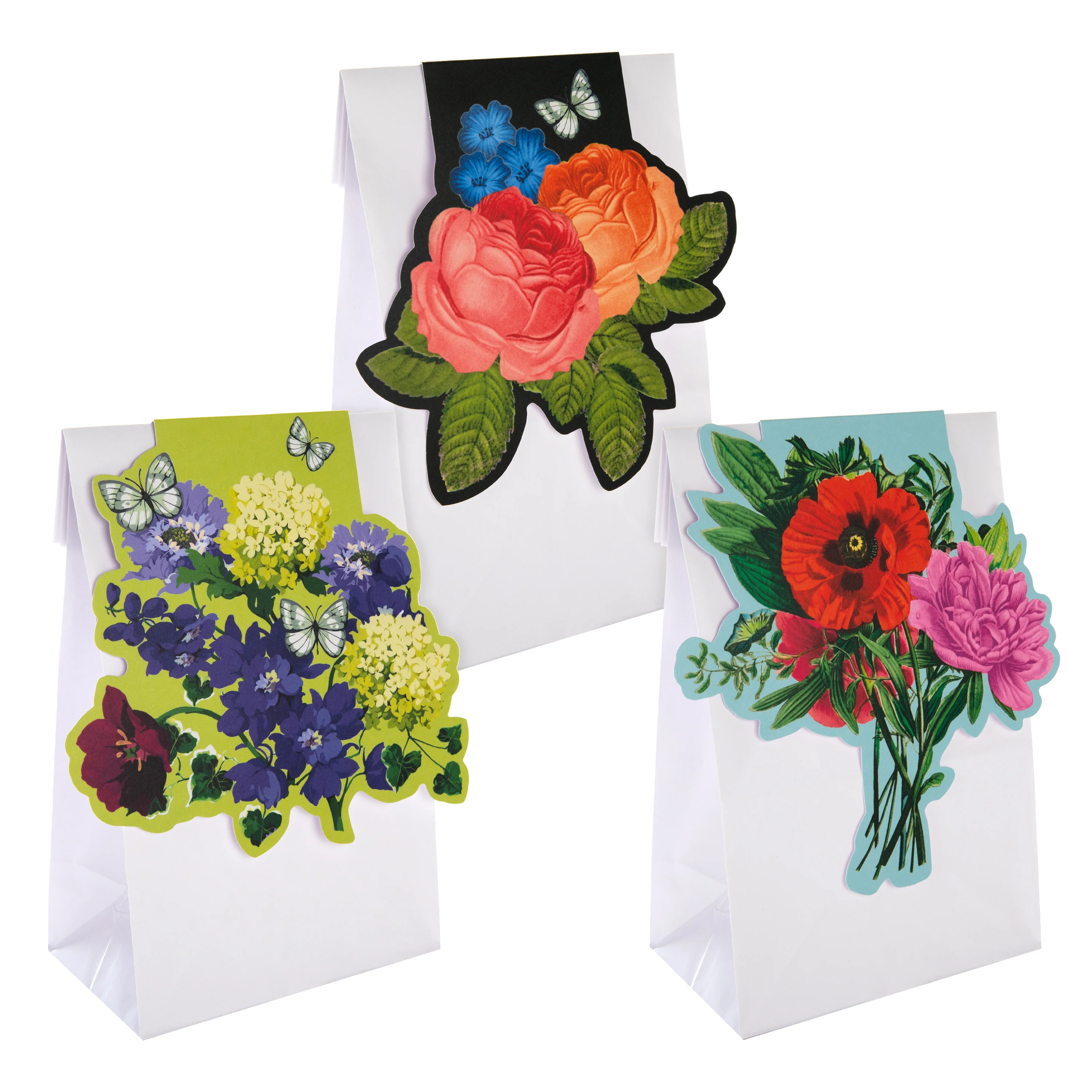 Magical Botanicals Paper Flowers 'Flourishes' - Pack of 3 Gift Accessories in Vintage Design