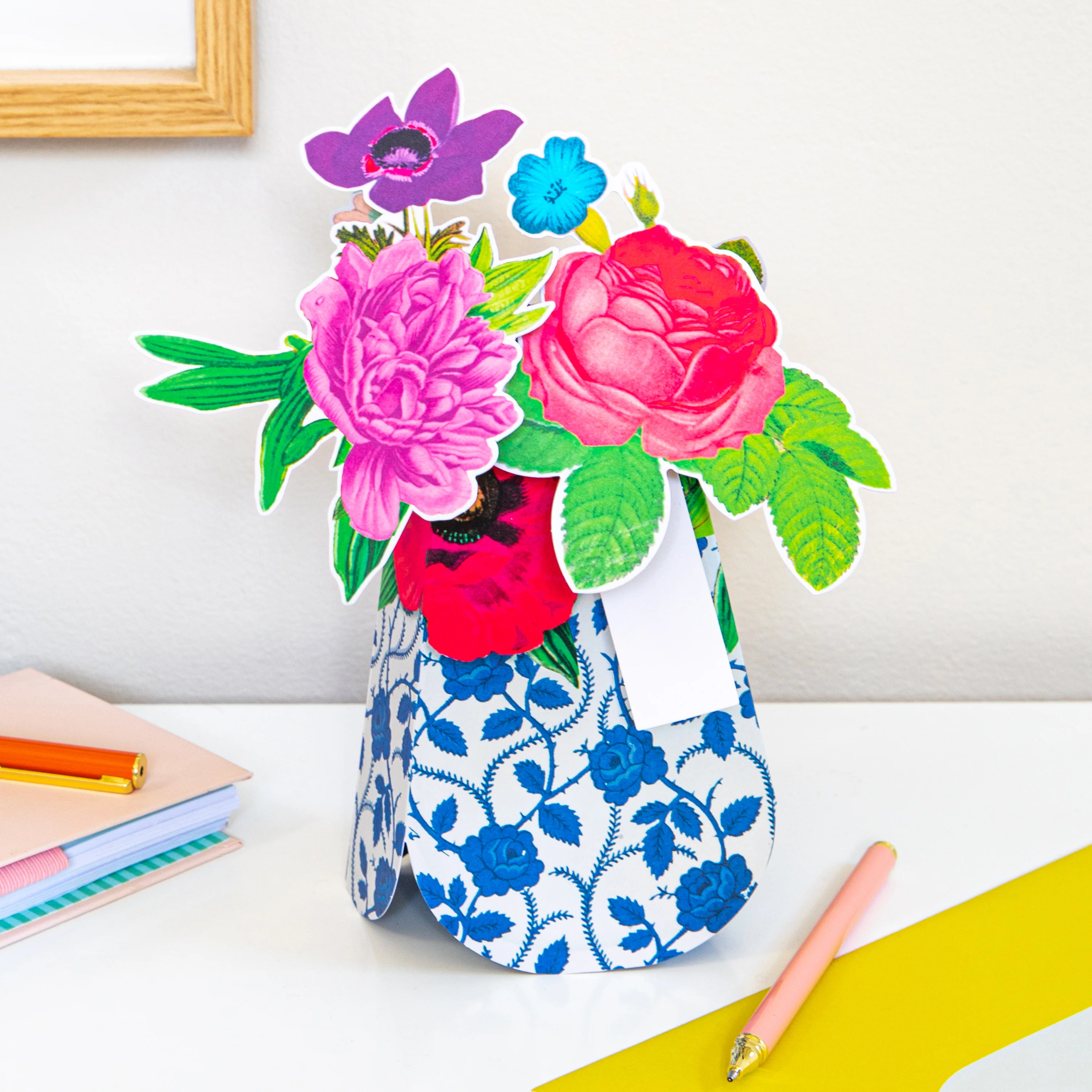 Magical Botanicals Paper Flowers 'Wonders' - 3D Pop Up Patterned Vase - Image 2