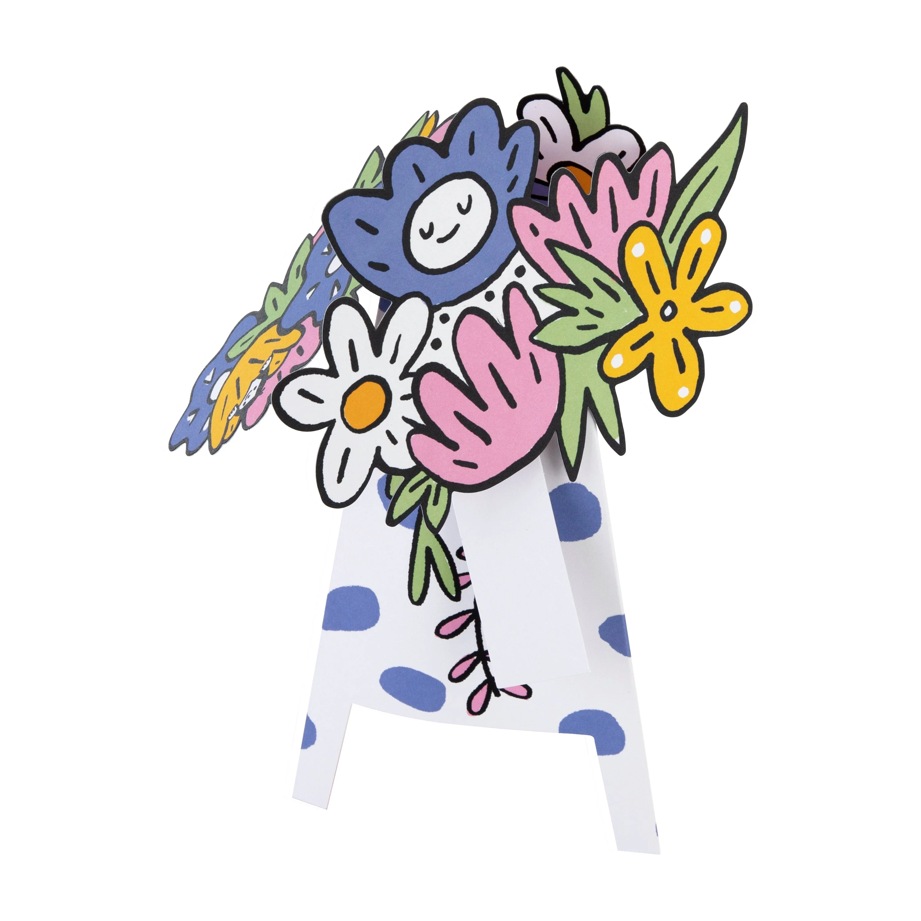 Magical Botanicals Paper Flowers 'Wonders' - 3D Pop Up Spotty Vase