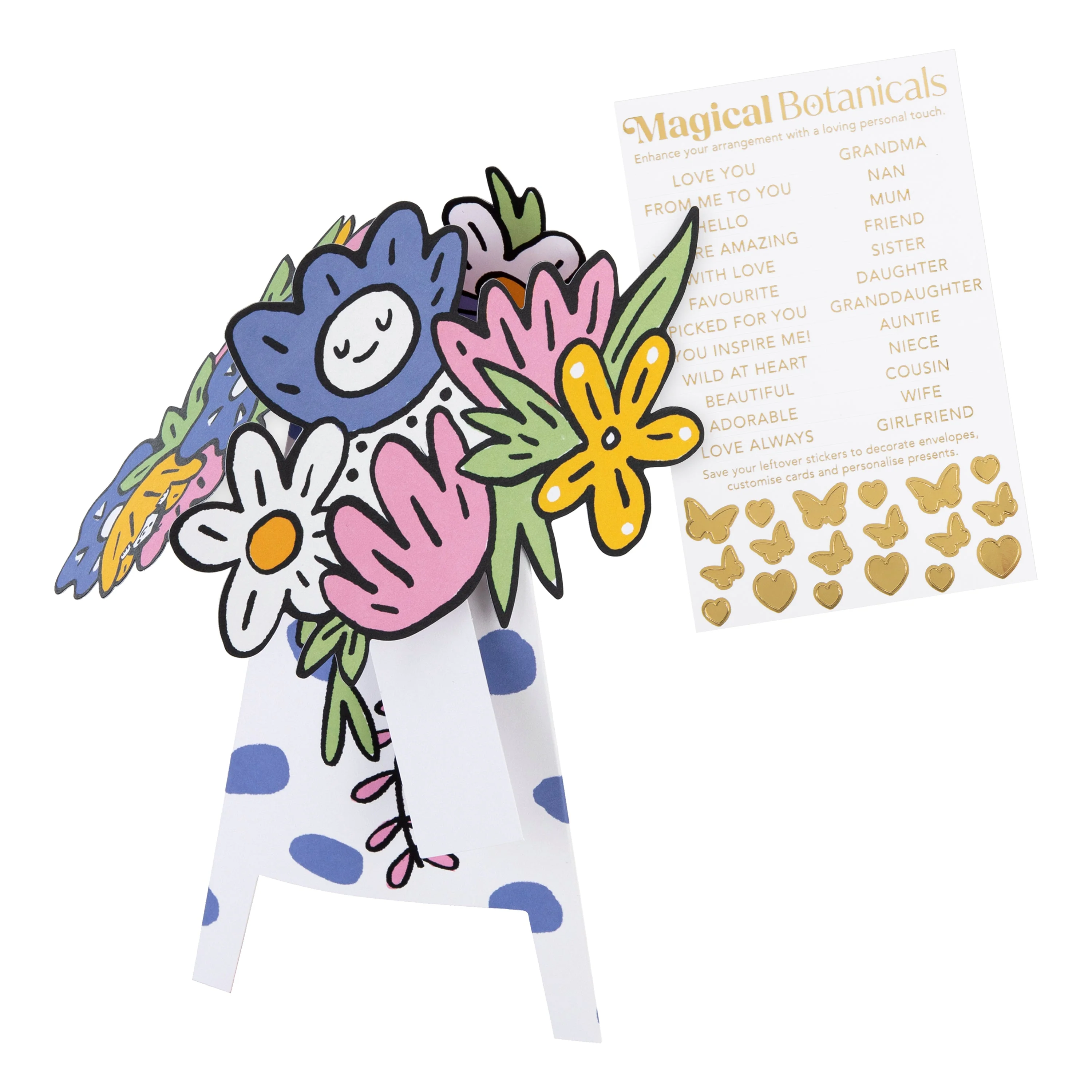 Magical Botanicals Paper Flowers 'Wonders' - 3D Pop Up Spotty Vase - Image 4