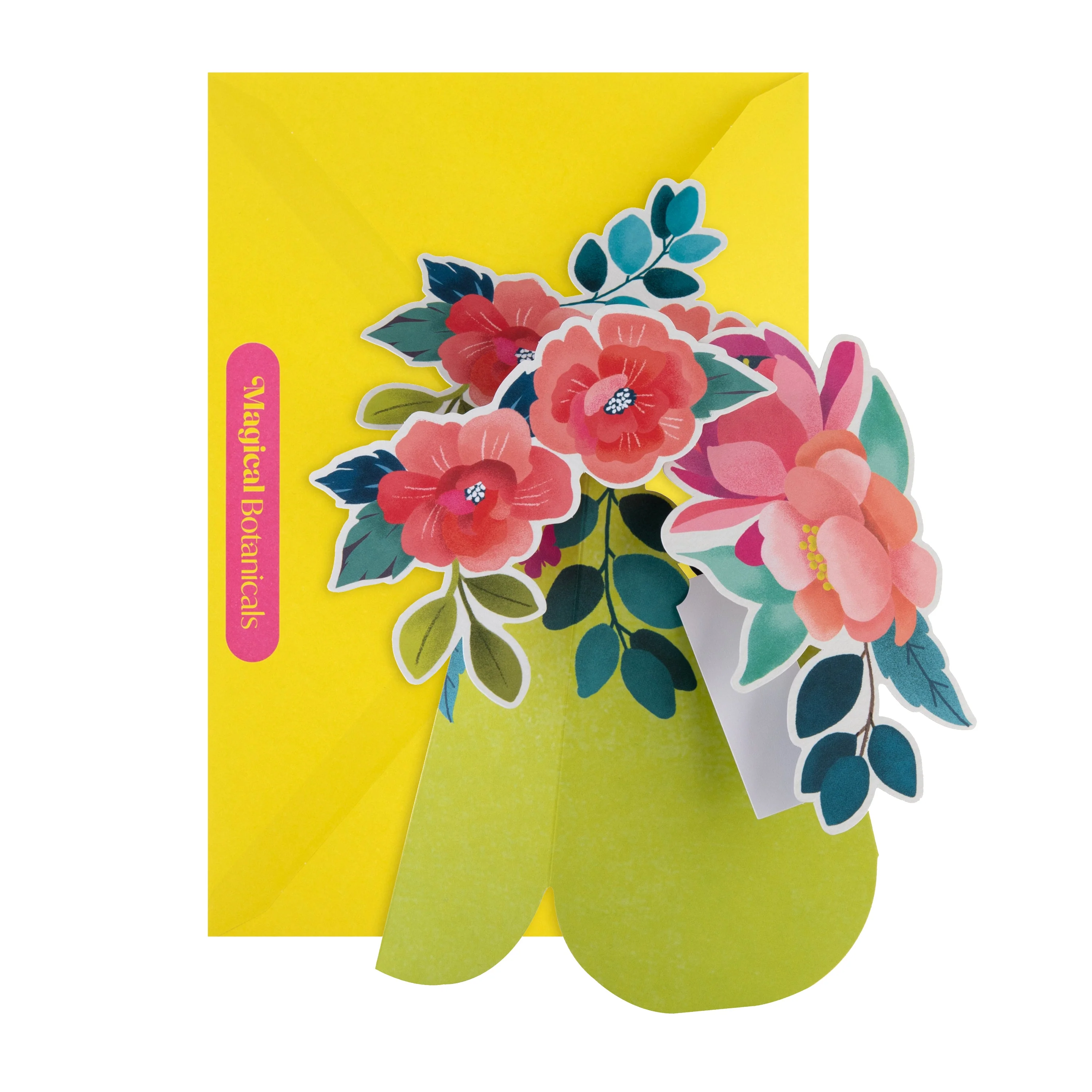 Magical Botanicals Paper Flowers 'Wonders' - 3D Pop Up Yellow Vase - Image 3