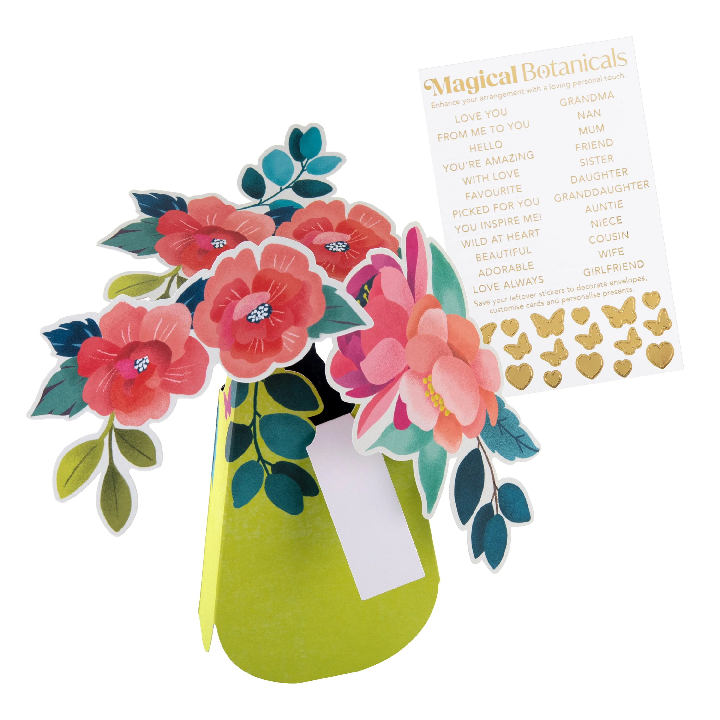 Magical Botanicals Paper Flowers 'Wonders' - 3D Pop Up Yellow Vase - Image 4