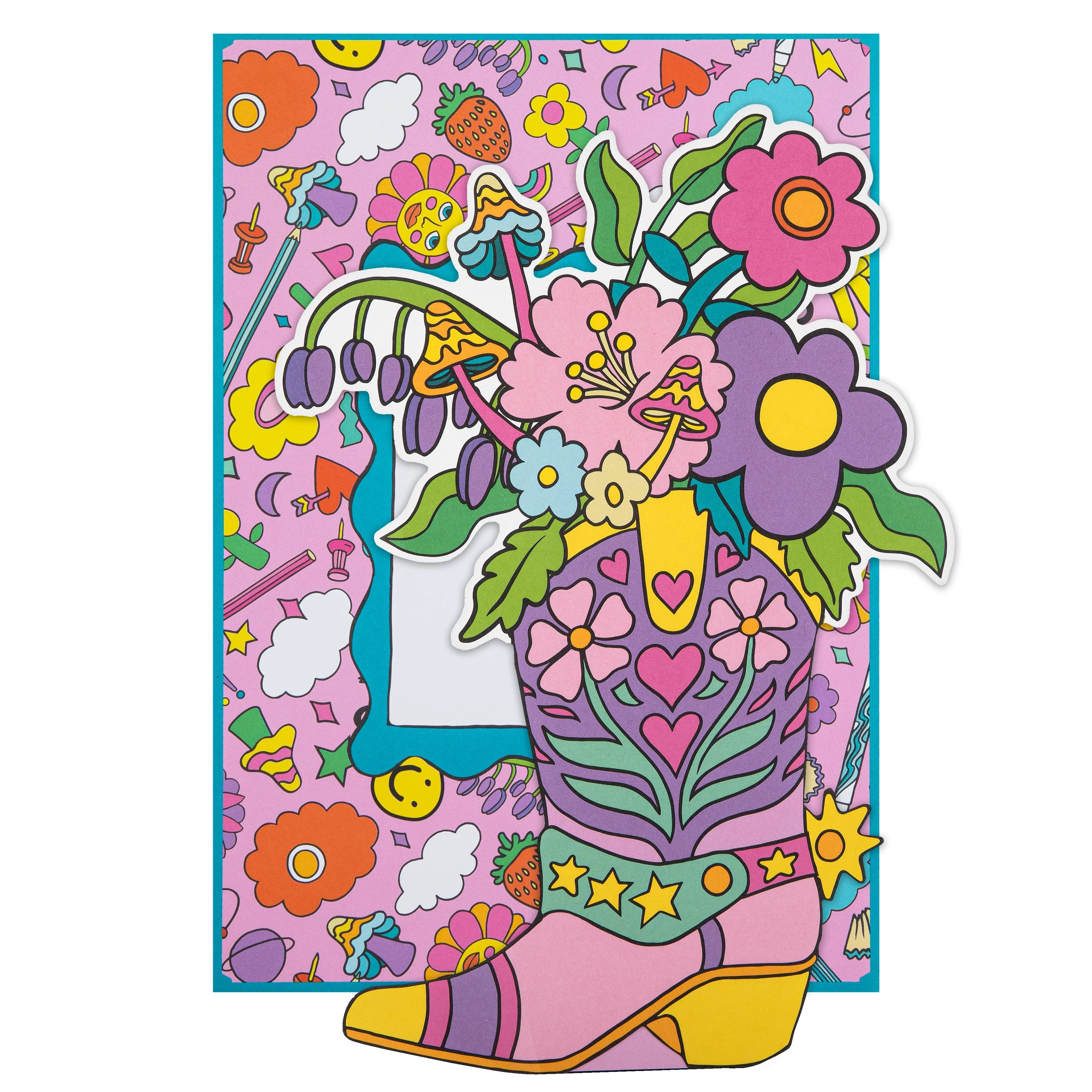 Magical Botanicals X Liz Harry Card - 'Botanical Delights' Cowboy Boot Design - Image 2