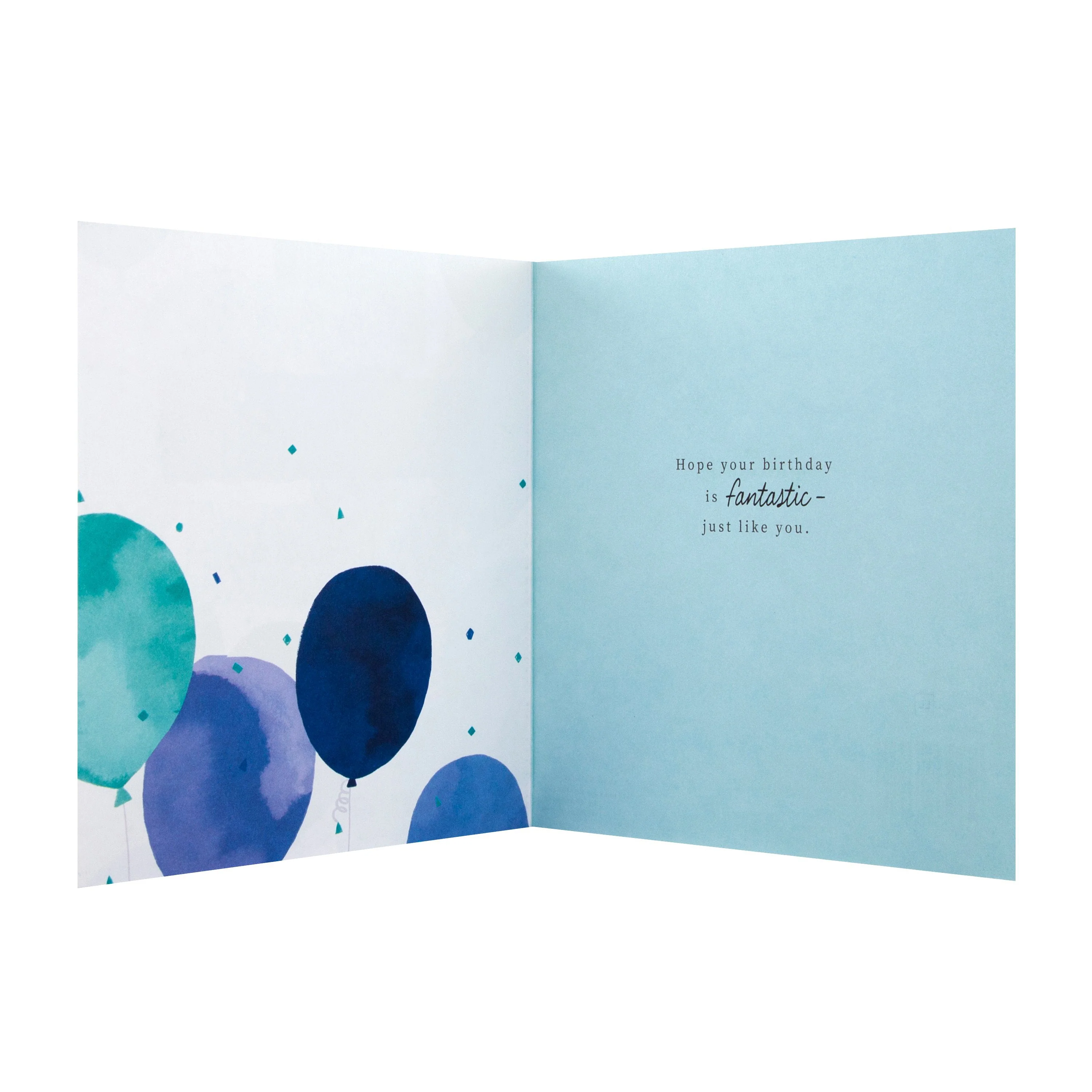 Male Birthday Card - Contemporary Balloon Design with Customisable Sticker Sheet - Image 2